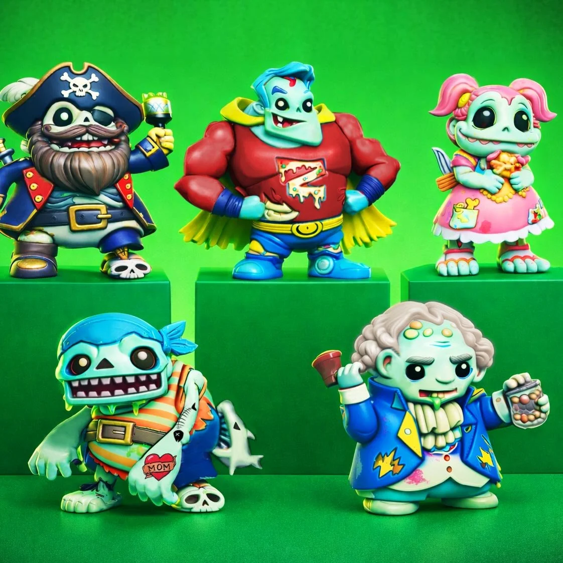 Hasbro "Zombies!" - Collectible Figurines Ideation and Renders