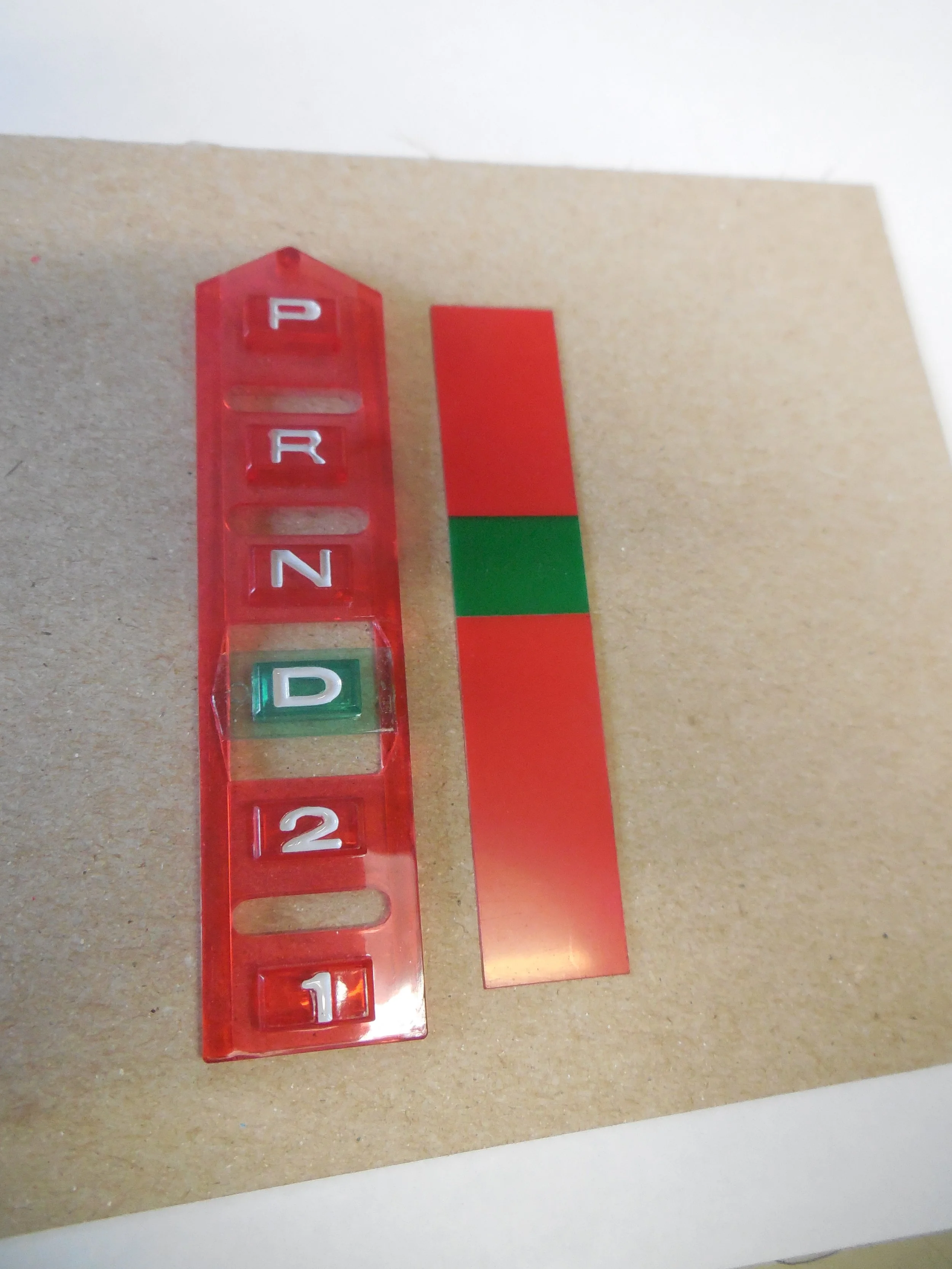 1966-1971 Fairlane Torino Console Shifter Lettering Lens with Diffusor