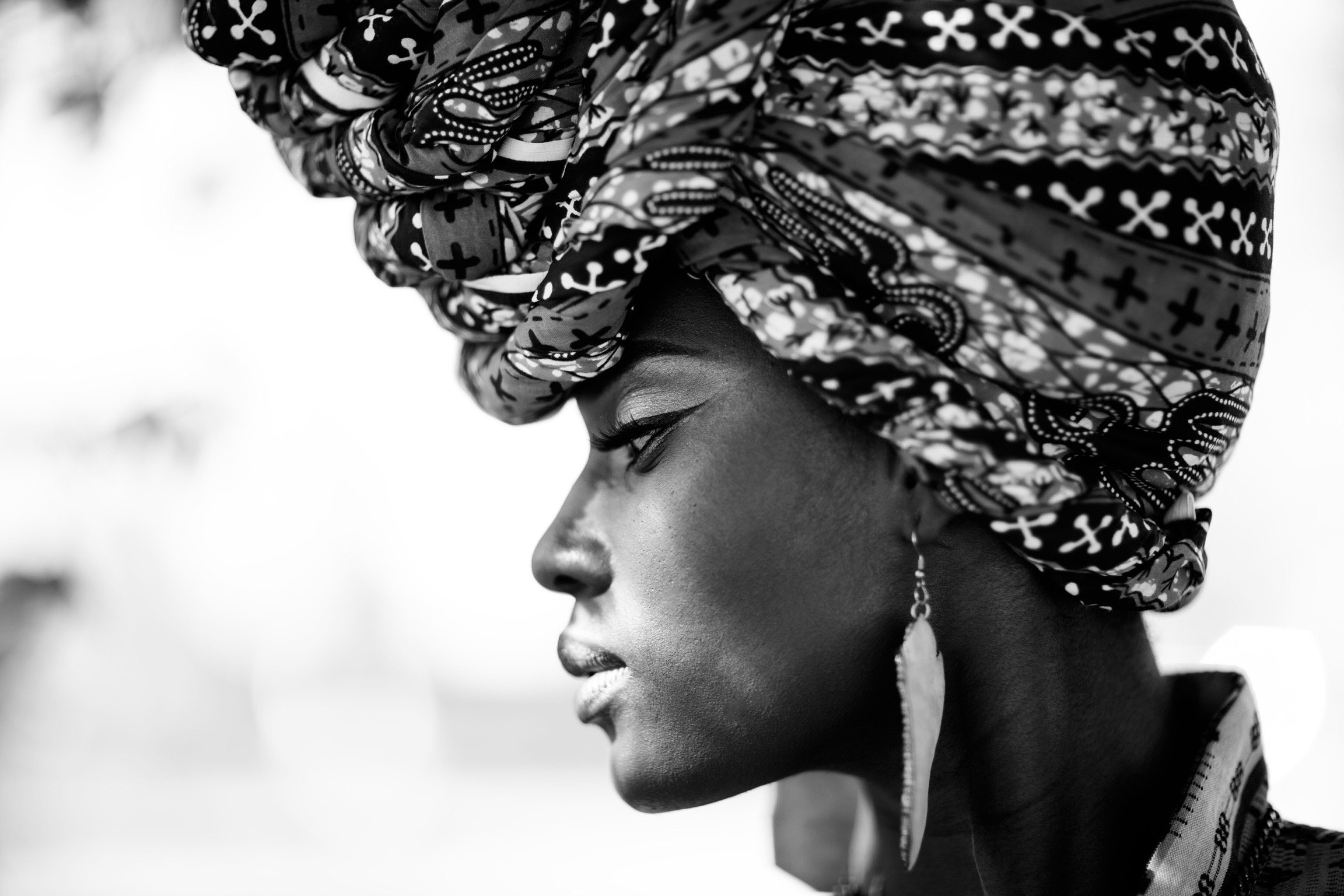 Portrait session with African print headwrap by G’Safe Exposure Greenwich, London