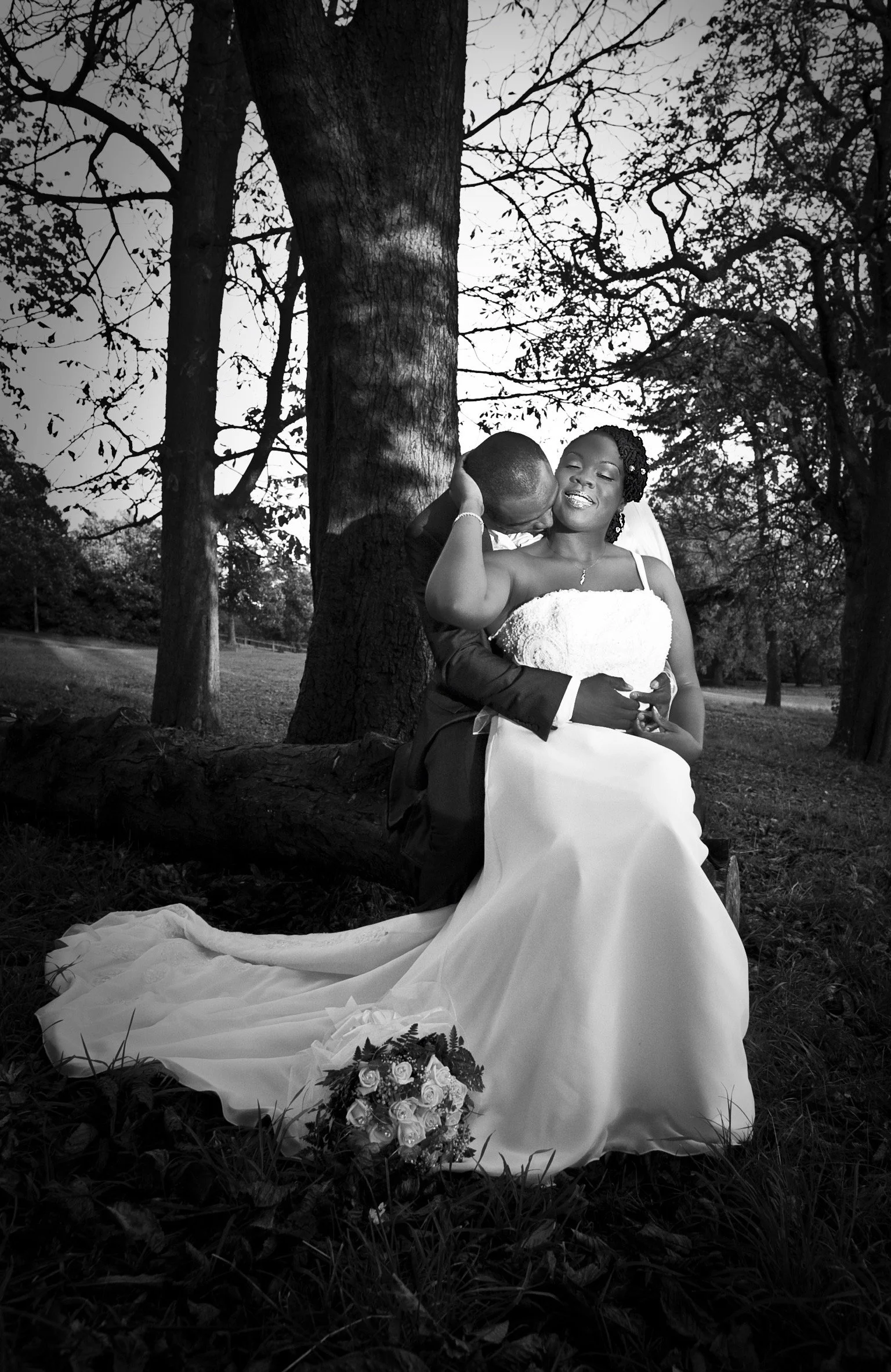Black and white Wedding image of couple in London by G’Safe Exposure Greenwich London
