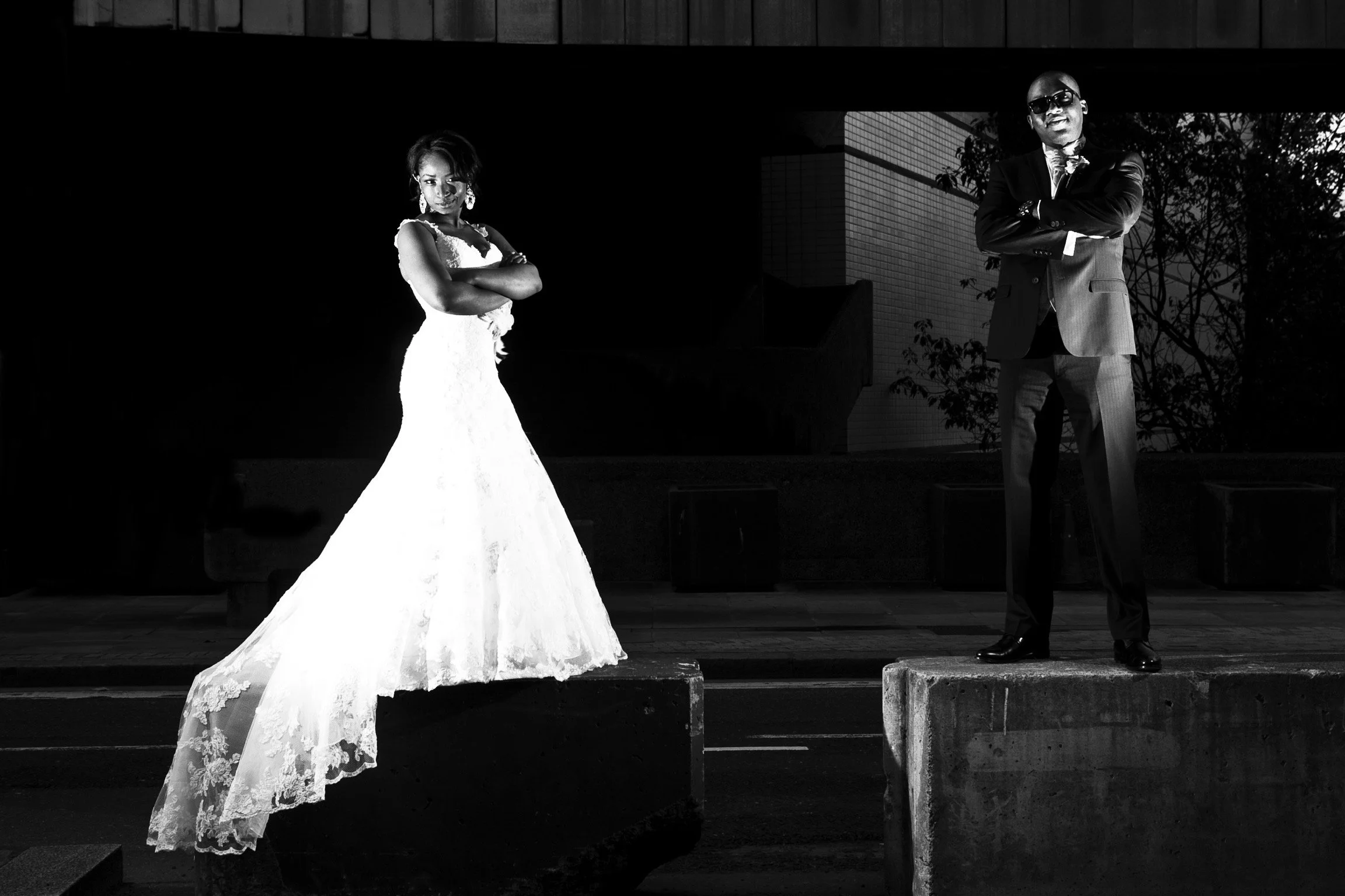 Black and white Wedding image of couple in London by G’Safe Exposure Greenwich London