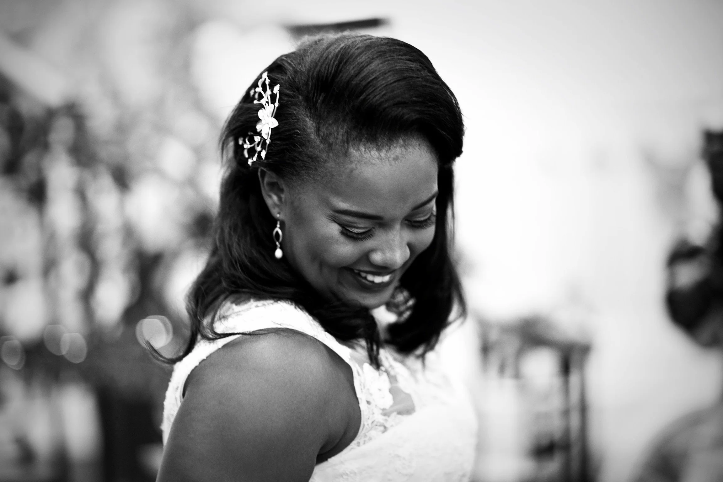 Black and white Wedding image of Bride in London by G’Safe Exposure Greenwich London