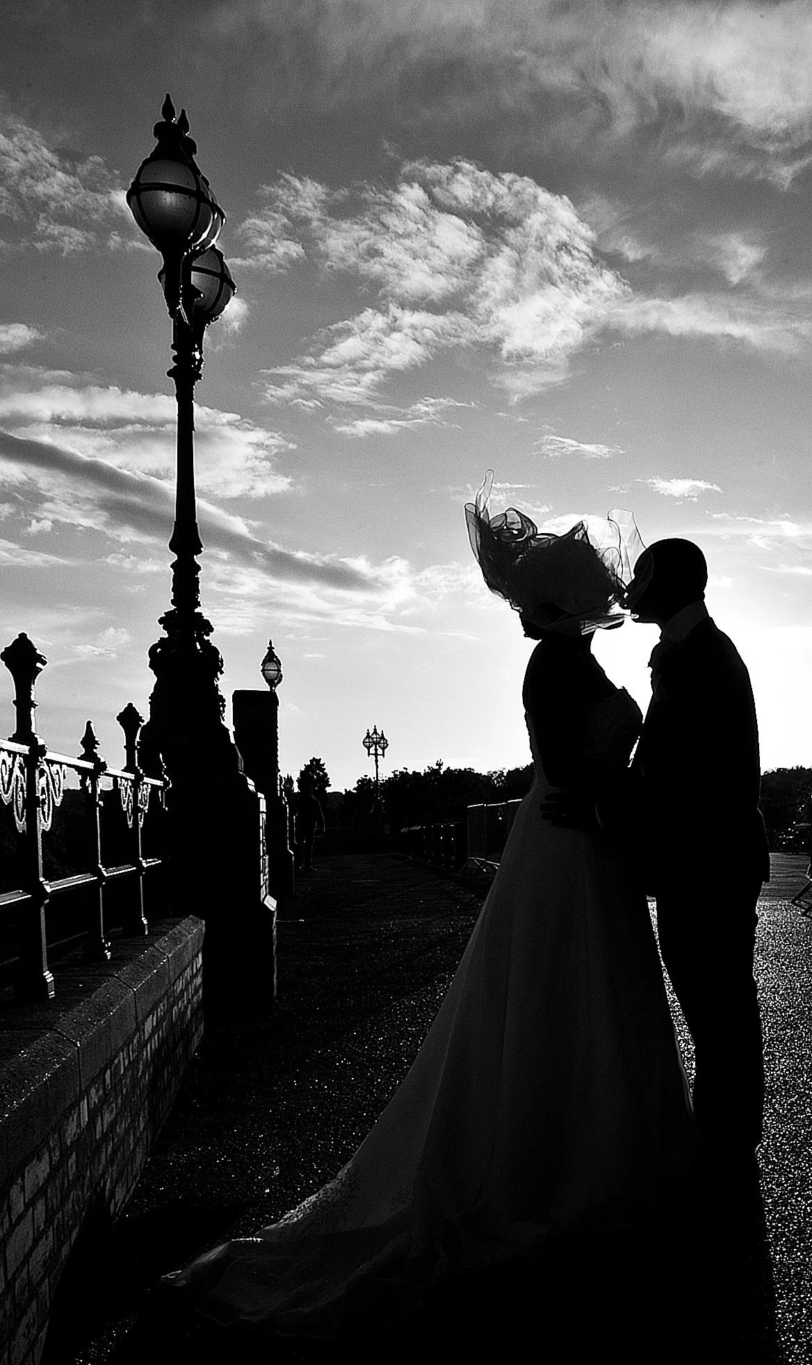 Wedding image of couple in silhouette by G’Safe Exposure London