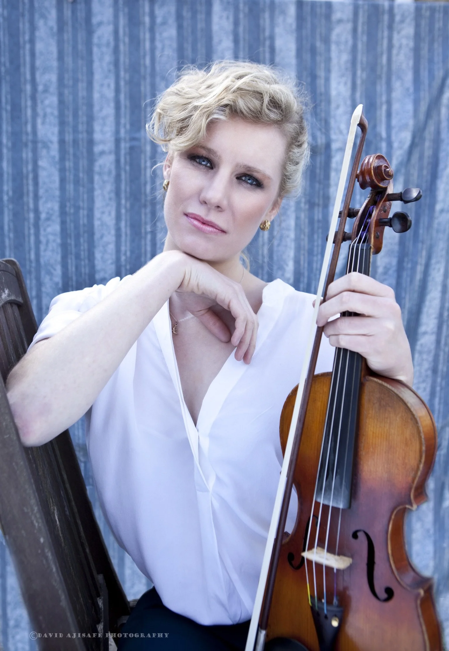 Portrait session with woman with a violin  G’Safe Exposure Greenwich, London