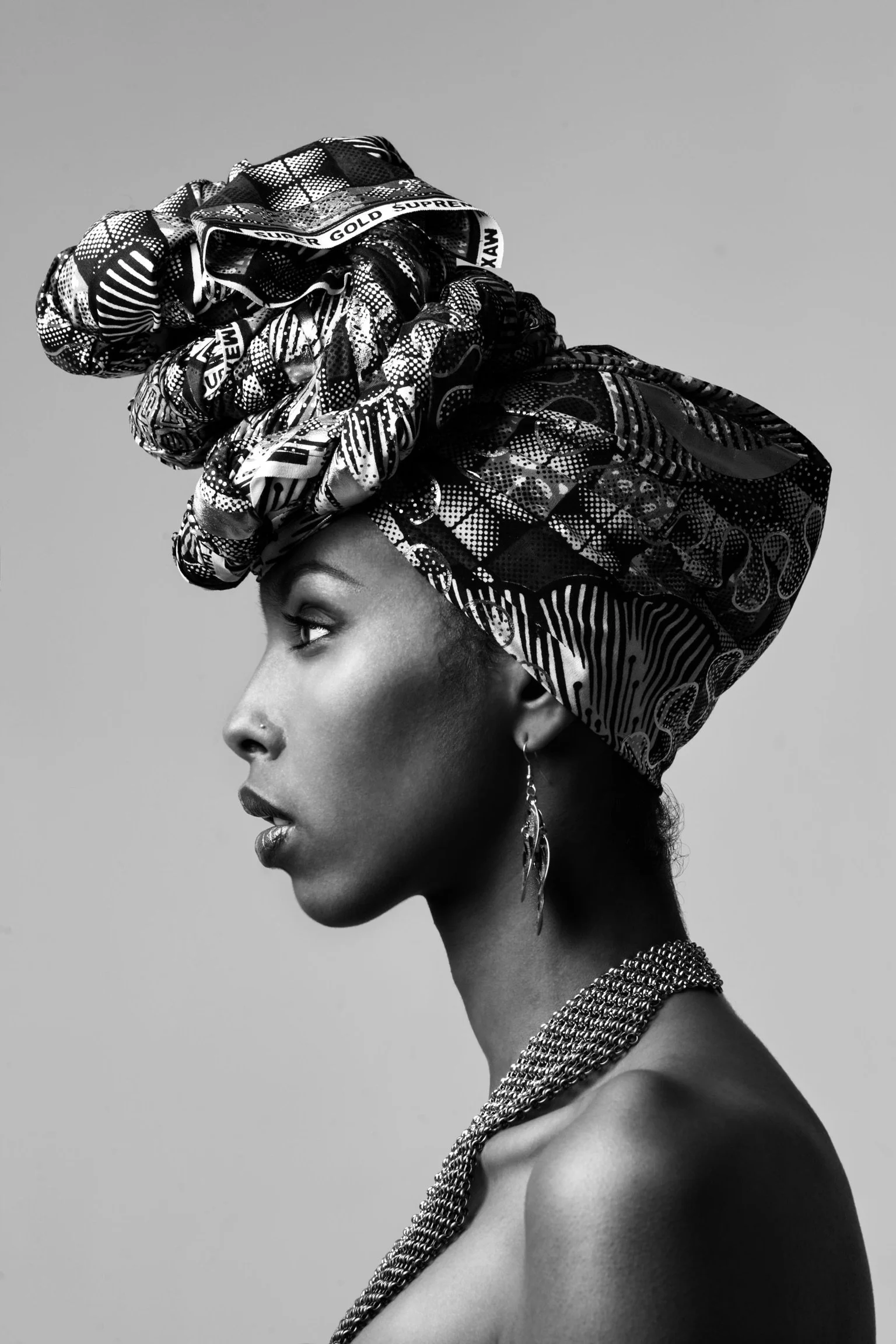 Portrait session with African print headwrap by G’Safe Exposure London