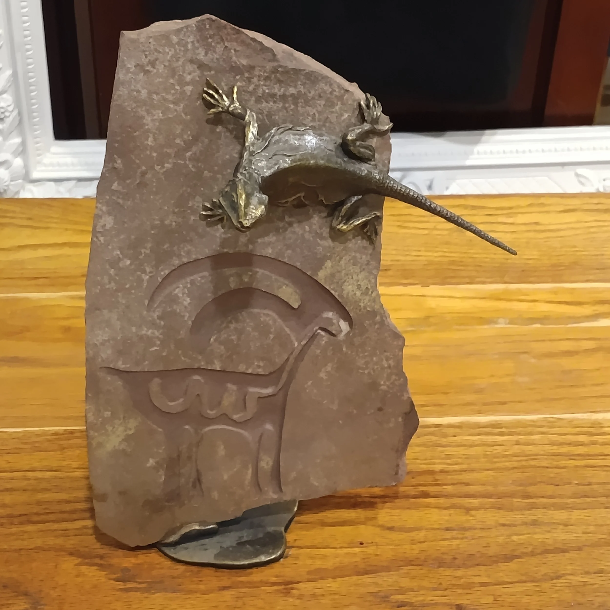 Bronze Lizard Sculpture