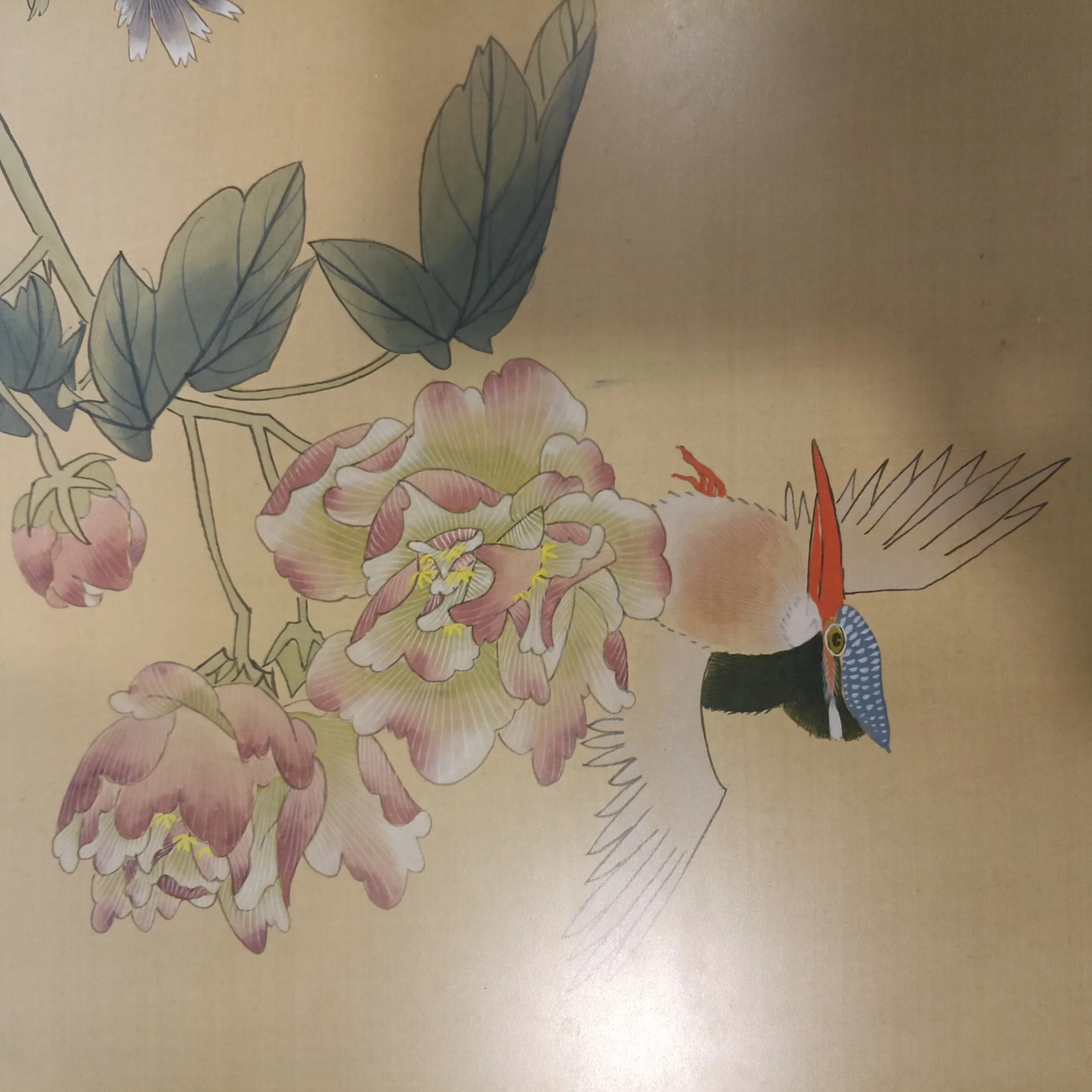 Japanese Painting with Bird and Flower