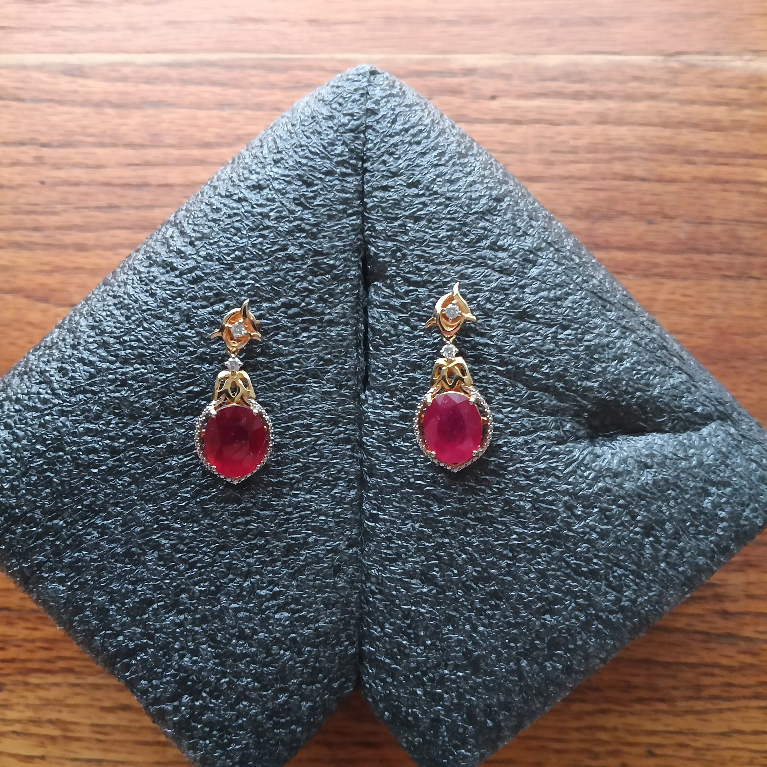 Ruby and Diamond Earrings by Oscar Friedman