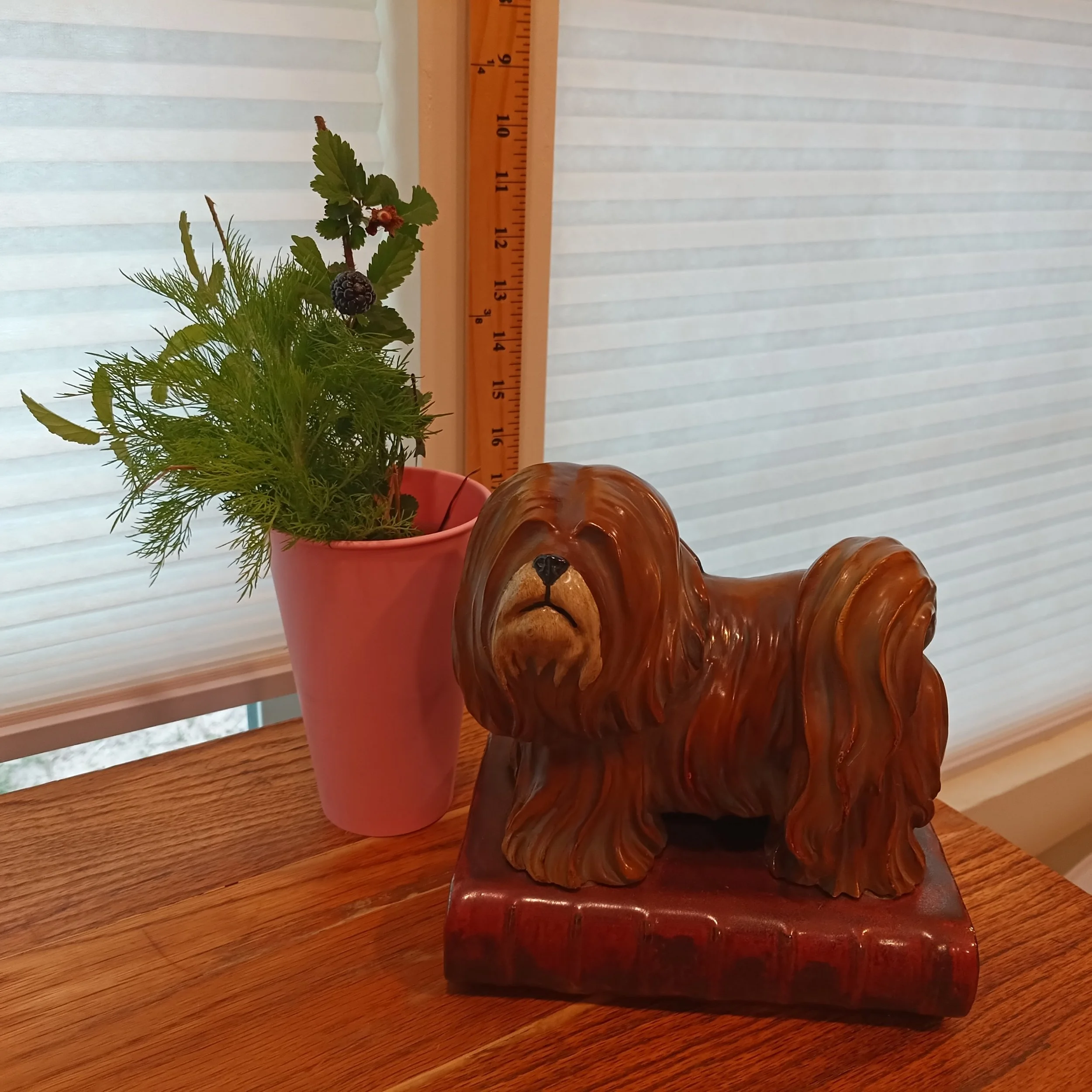 Shih Tzu Ceramic Figurine "Dog on Book"