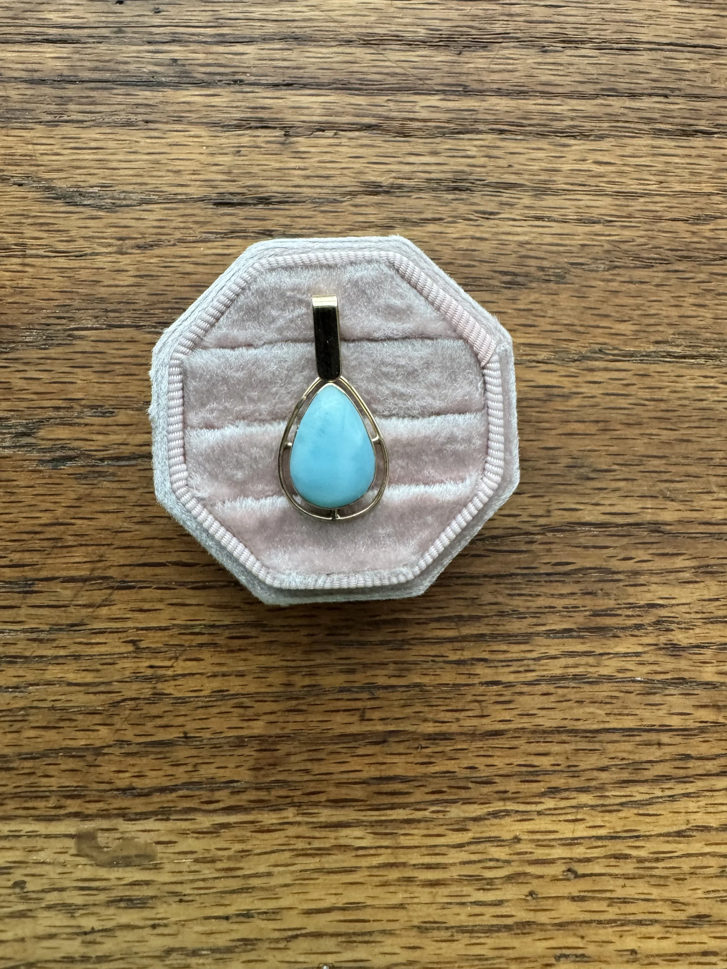 14kt Yellow Gold Larimar Pendant