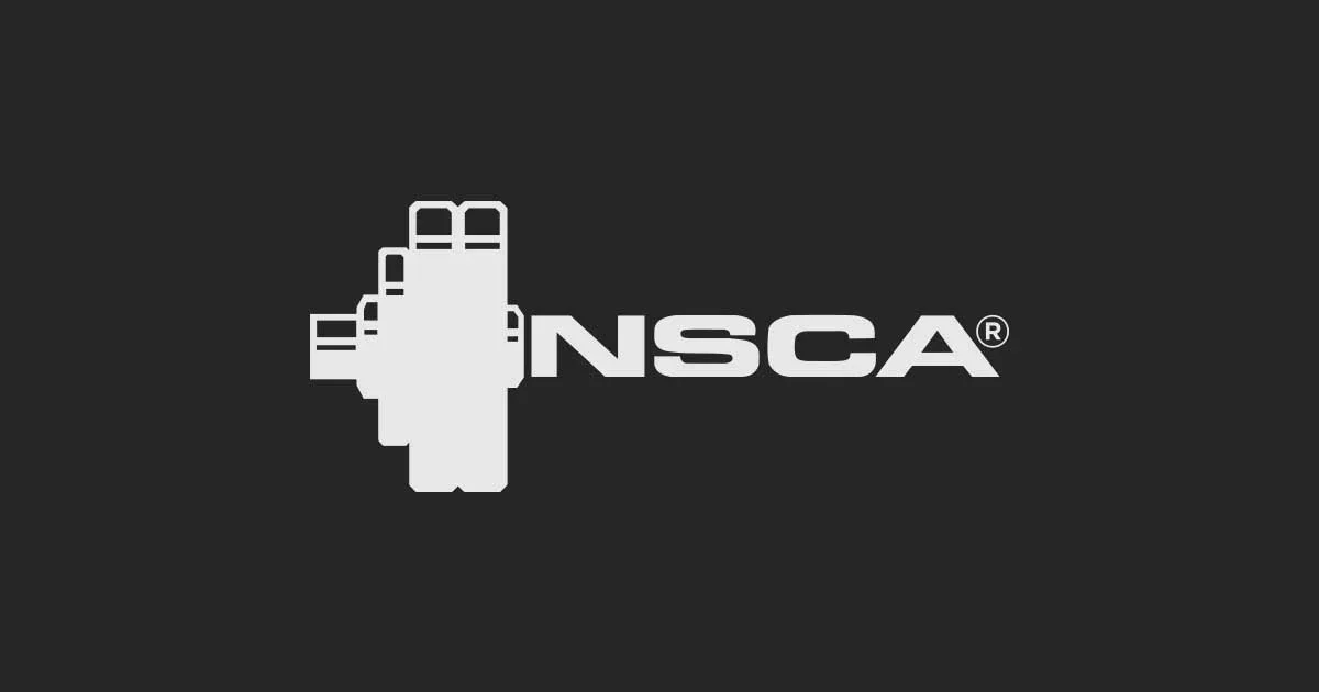 NSCA logo featuring a stylized, pixelated fist and the text 'NSCA' on a black background.