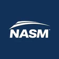 NASM logo with a dark blue background and white text.