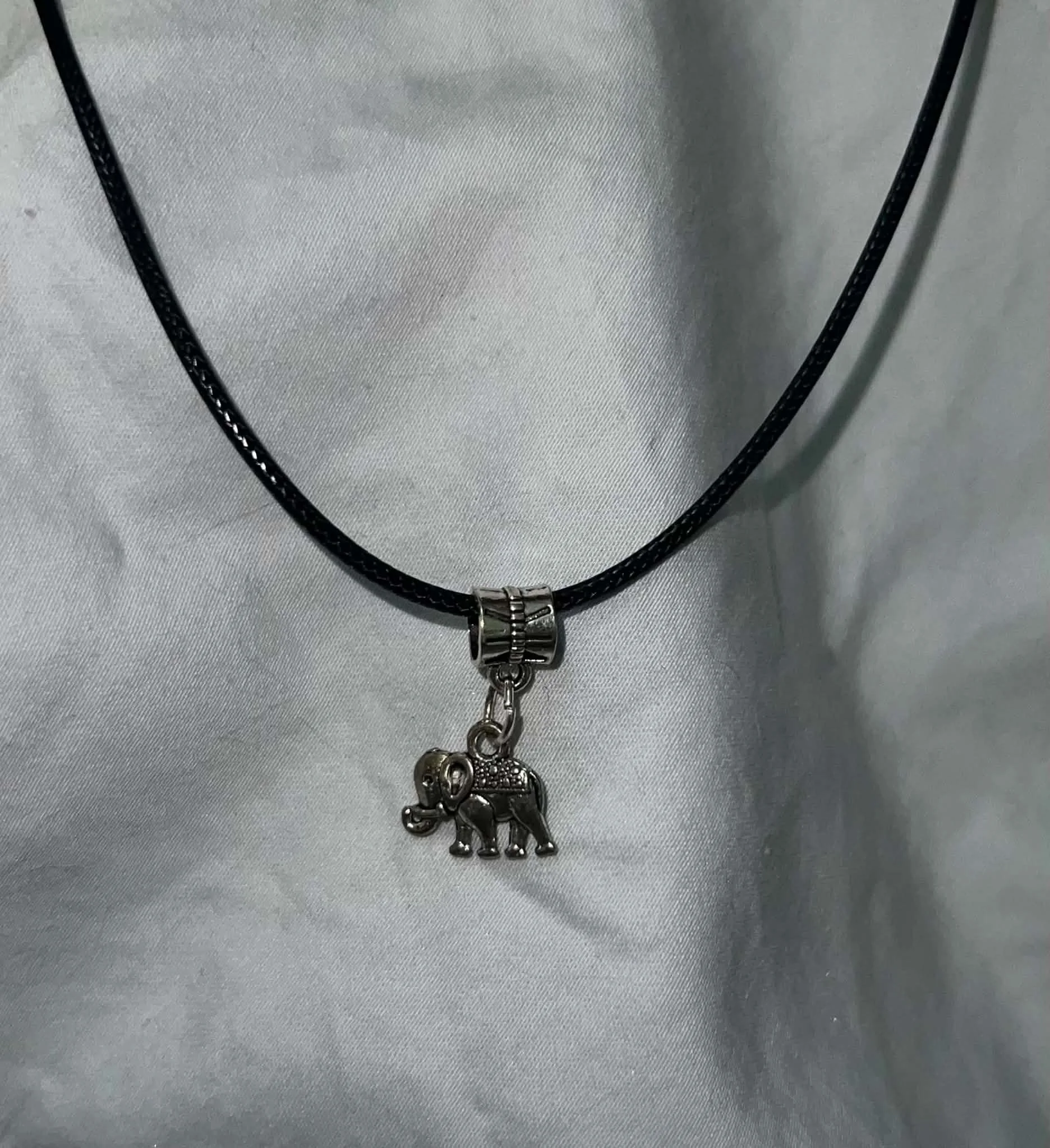 Sterling Silver Elephant with Braided Nylon Rope 4.jfif