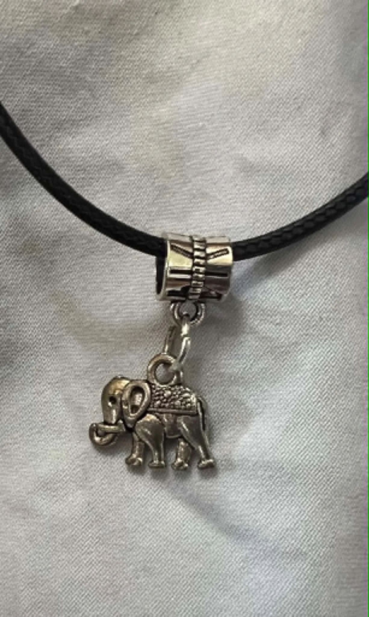 Sterling Silver Elephant with Braided Nylon Rope 3.jfif