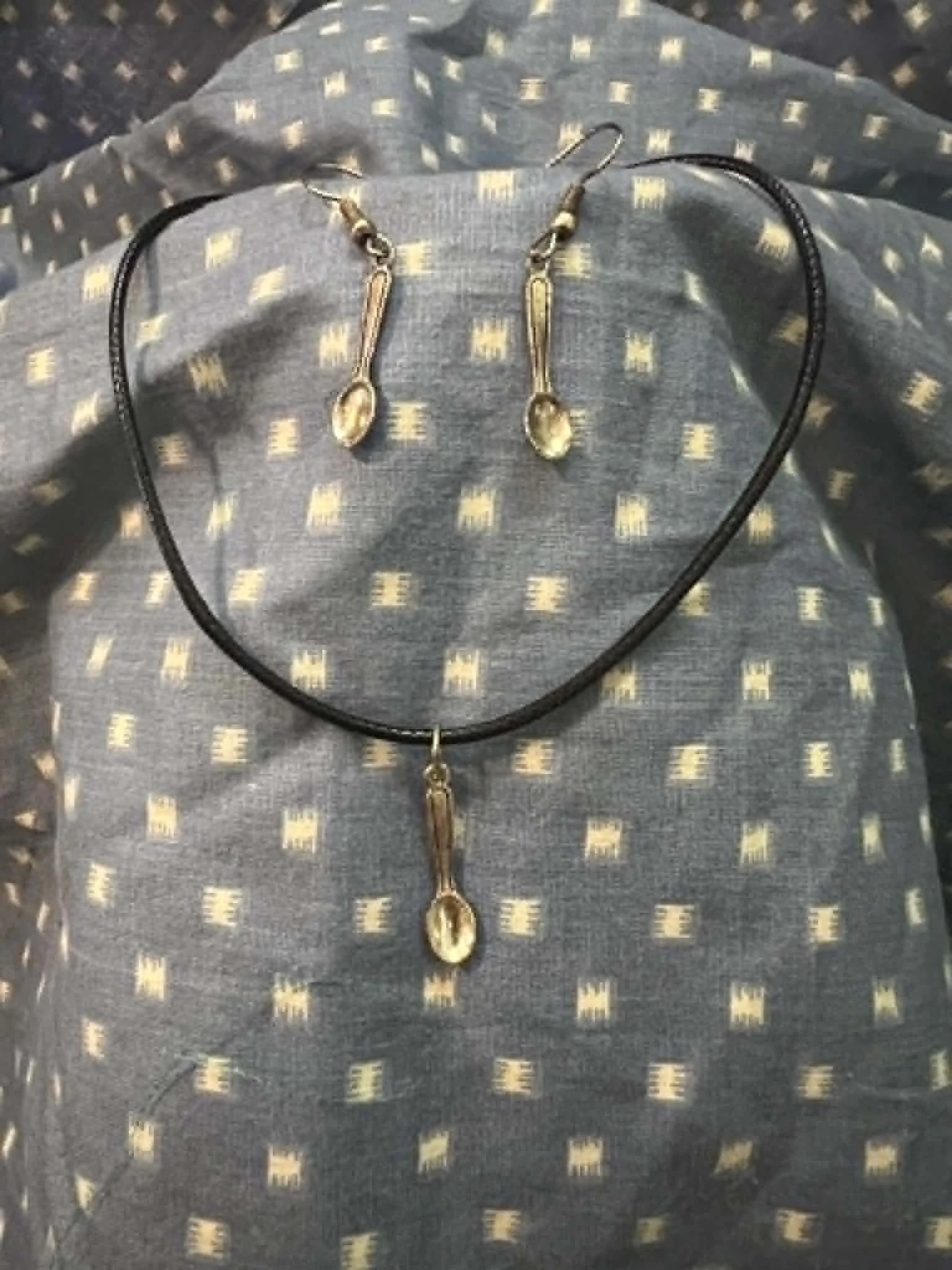 Sterling Silver Spoon Pendant and Earring Set 2.jfif