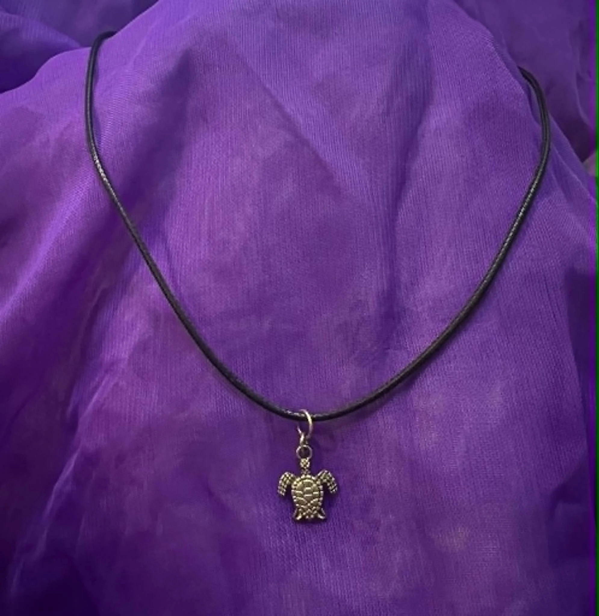 Sterling Silver Turtle Pendant with a braided nylon rope 3.jfif
