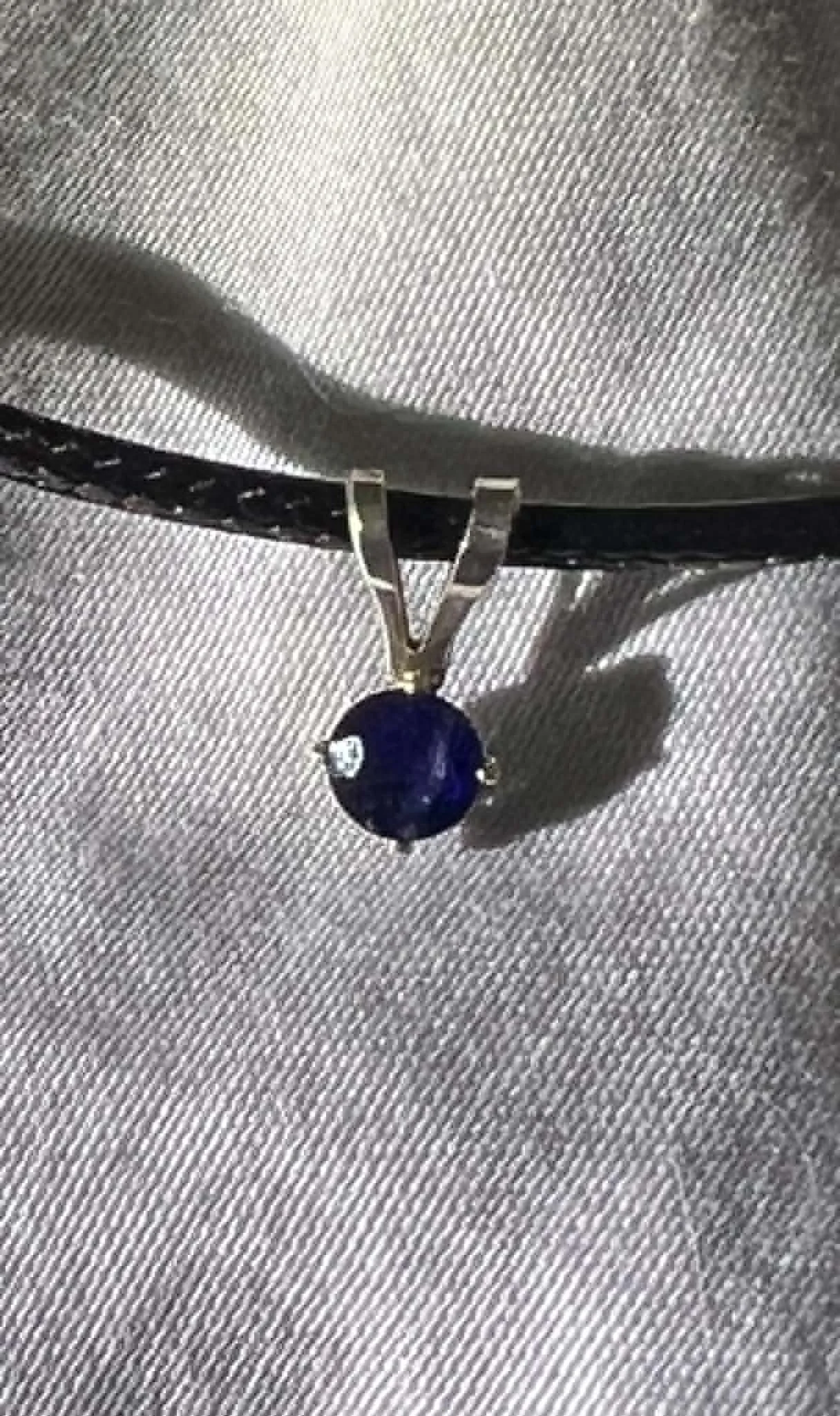 Sterling Silver Deep Blue Saphire with Braided Nylon Rope 2.jfif