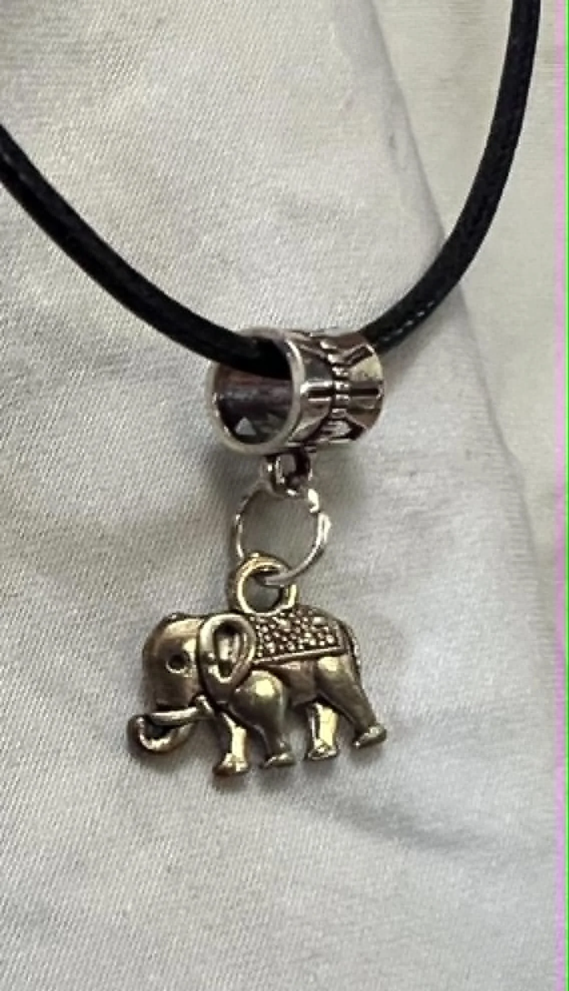 Sterling Silver Elephant with Braided Nylon Rope 2.jfif