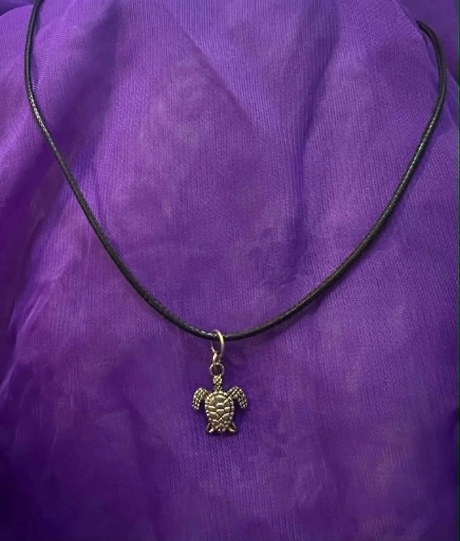 Sterling Silver Turtle Pendant with a braided nylon rope 2.jfif