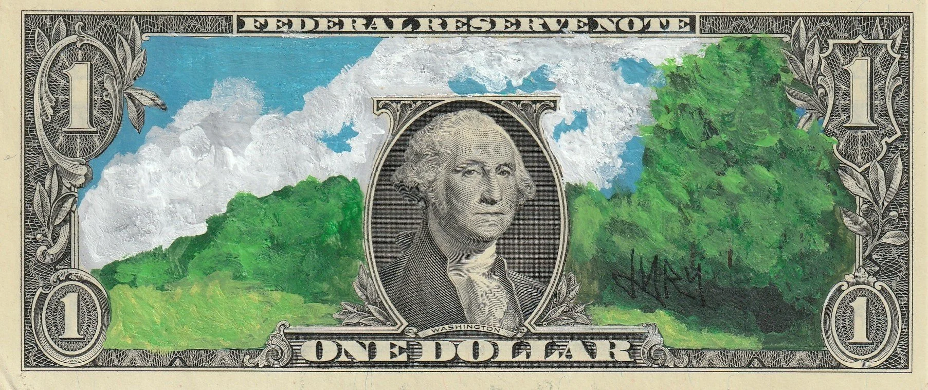Full Landscape Dollar Bill Art