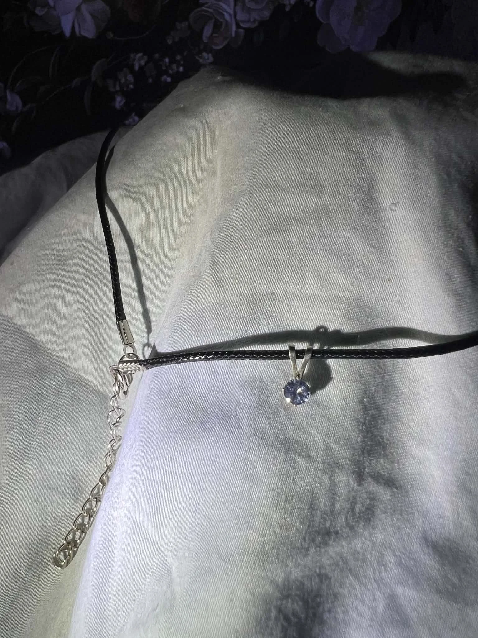 Sterling Silver Light Blue Saphire with Braided Nylon Rope 5.jfif