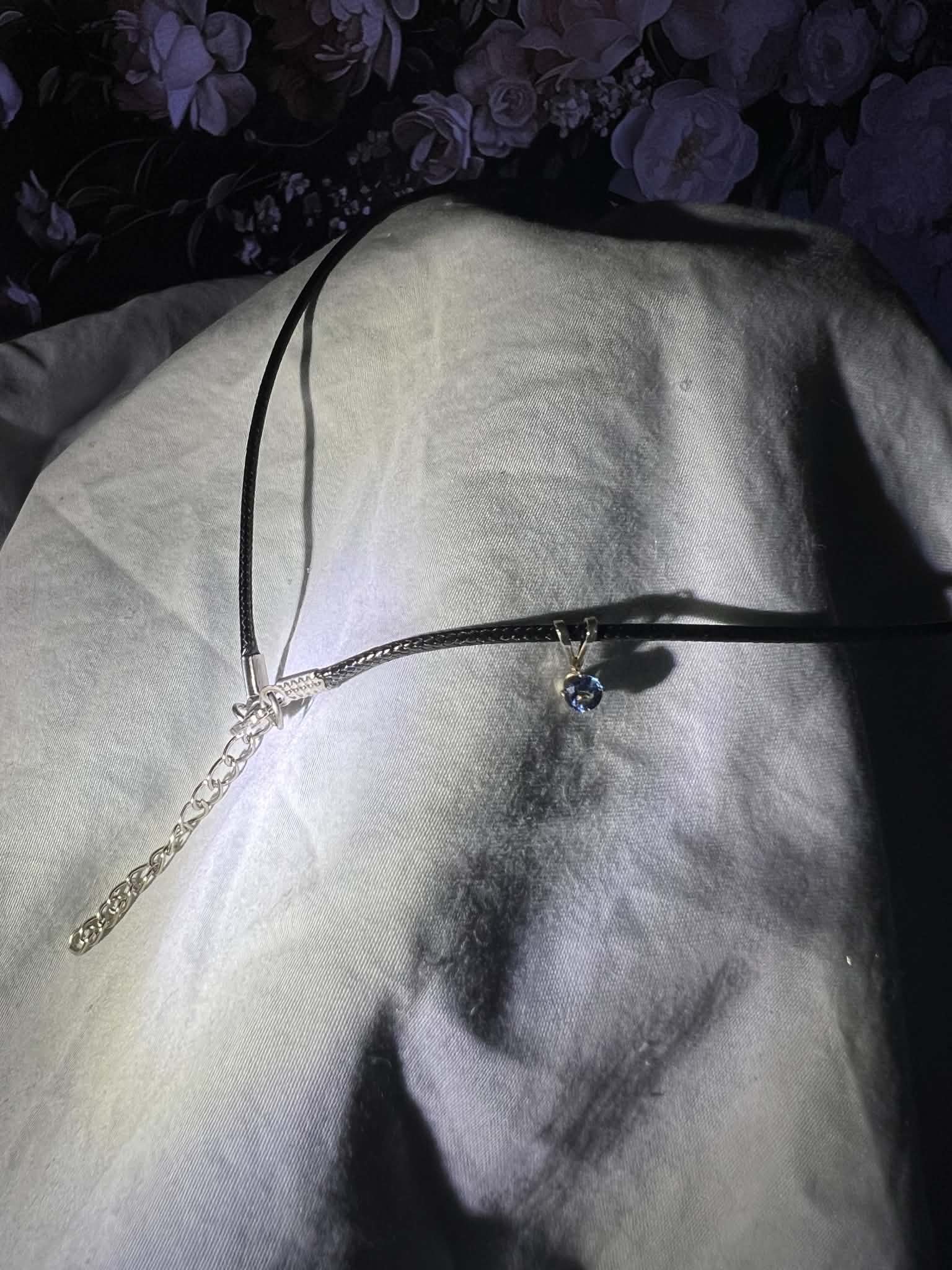 Sterling Silver Medium Blue Saphire with Braided Nylon Rope 8.jfif