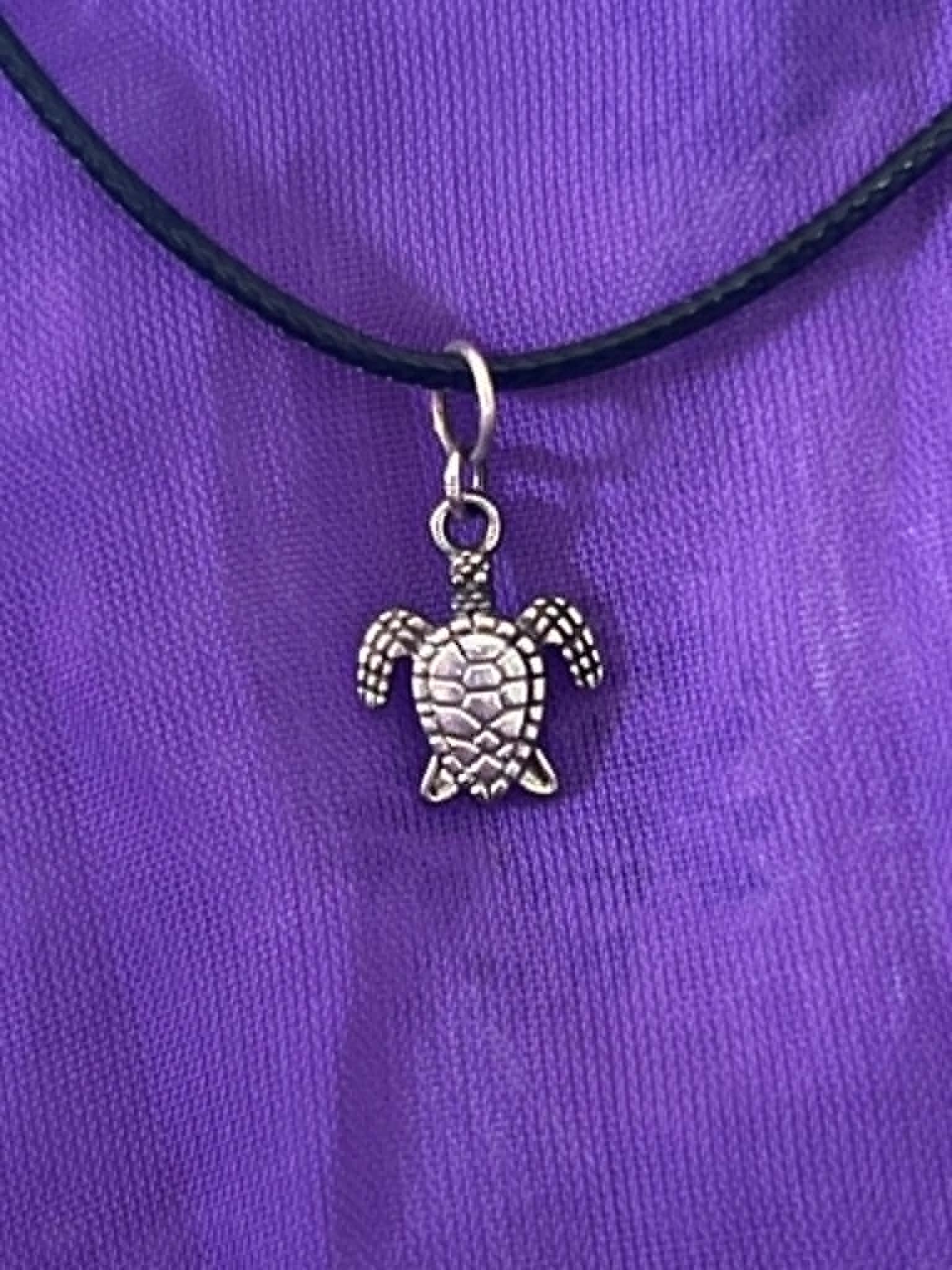 Sterling Silver Turtle Pendant with a braided nylon rope 1.jfif