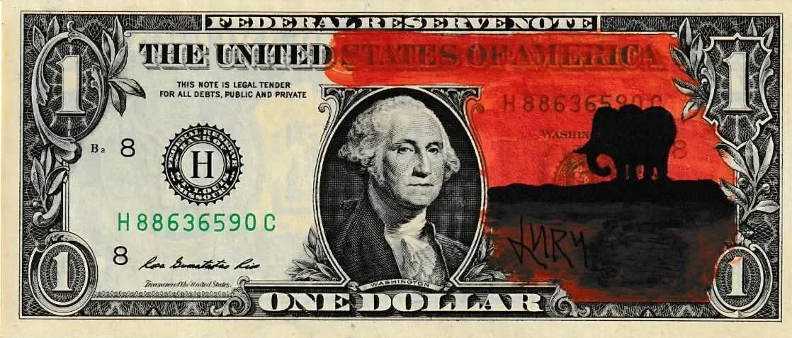 Half Elephant Silhouette Art by Jury The Clown