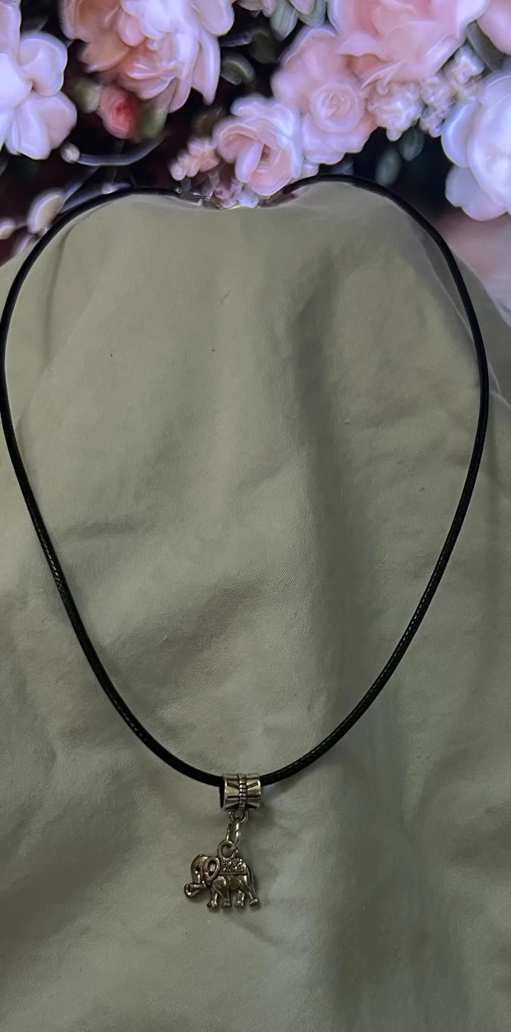 Sterling Silver Elefant with Braided Nylon Rope 1.jfif