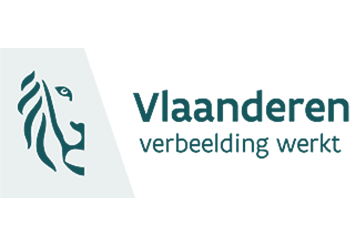 Logo van Vlaanderen met de tekst 'Vlaanderen verbeelding werkt'.
