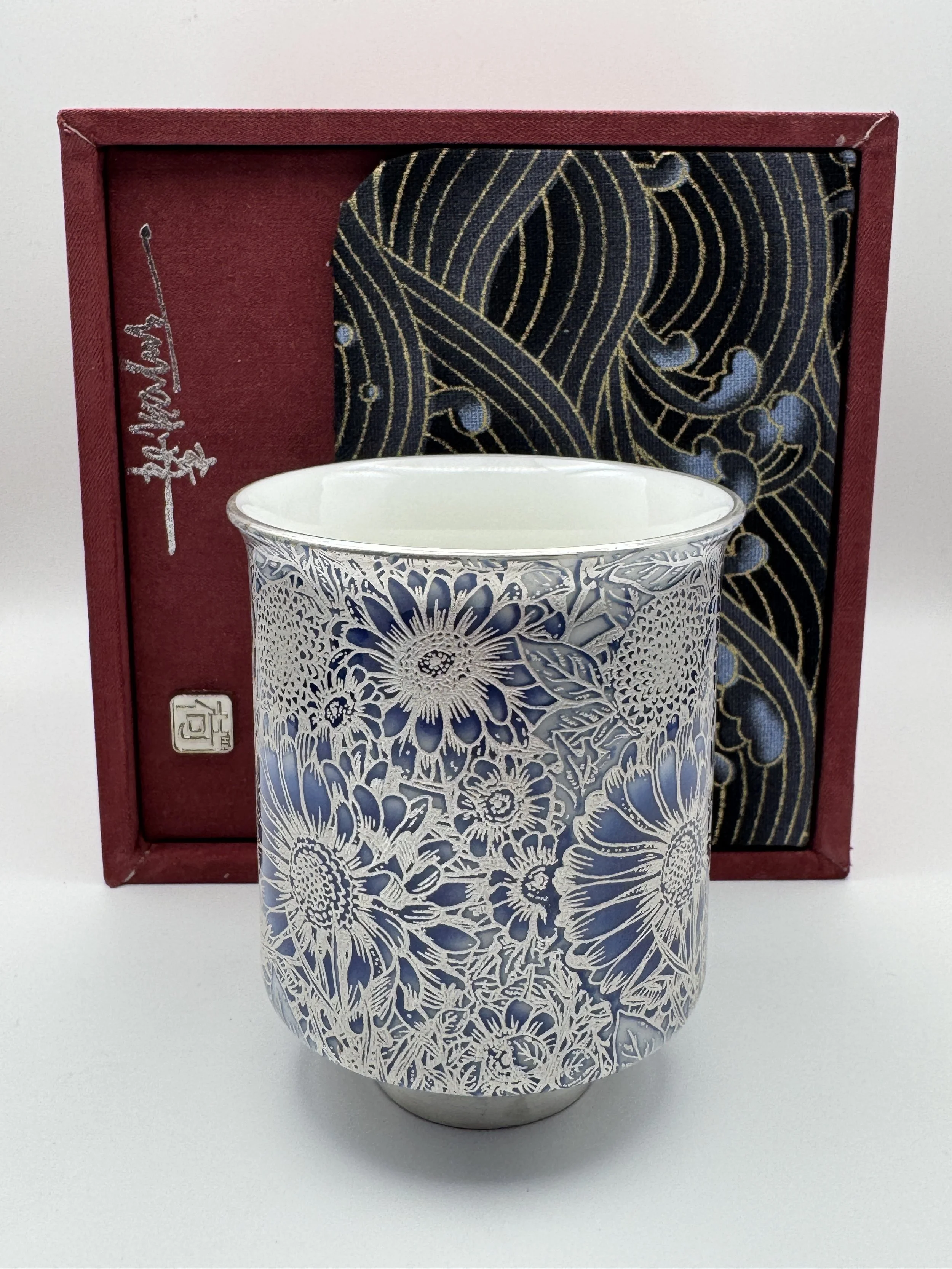 Porcelain Silver Lined Floral Teacup