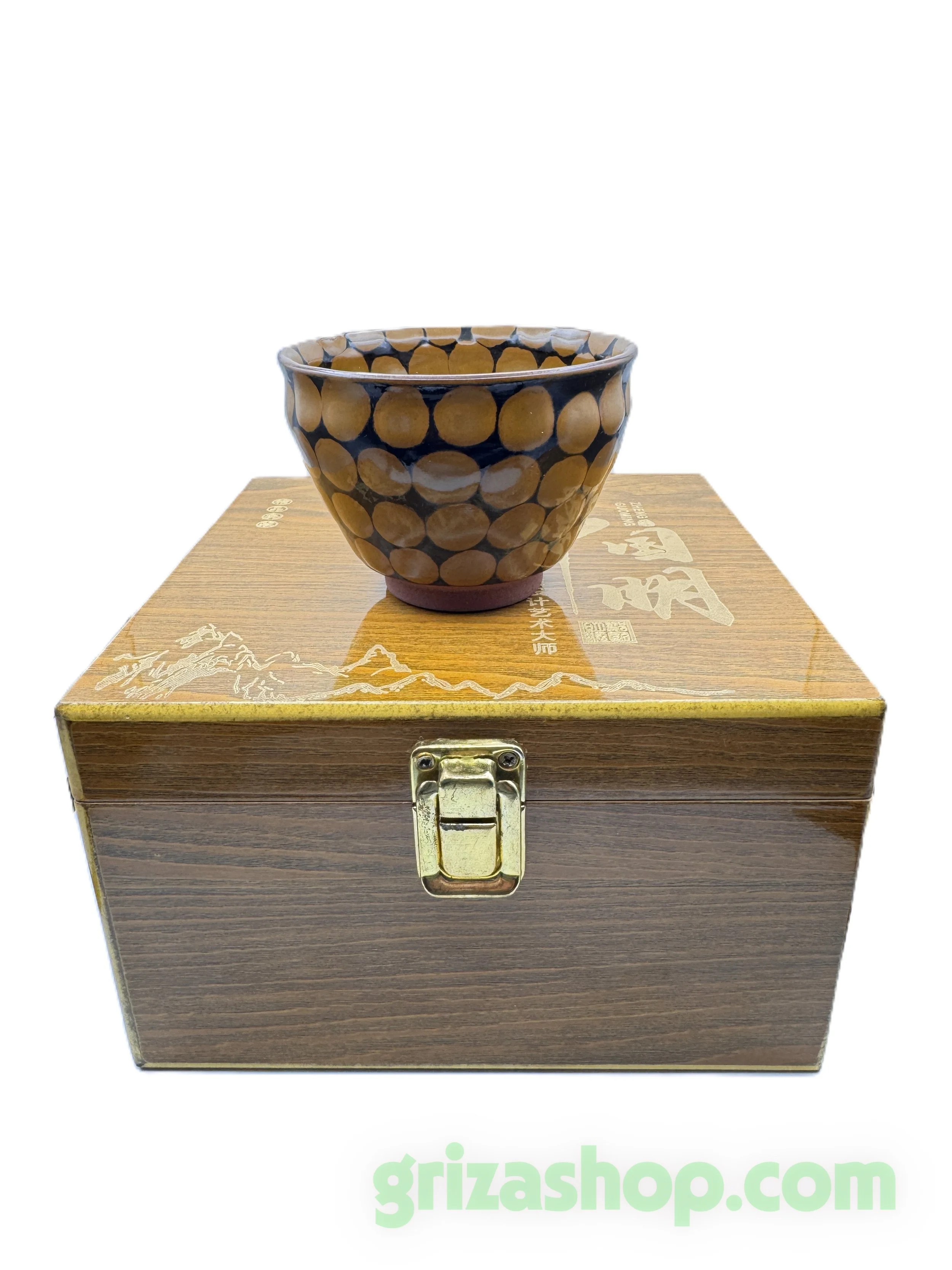 Jian Zhan Pull-Rim Yellow Dotted Glaze Teacup