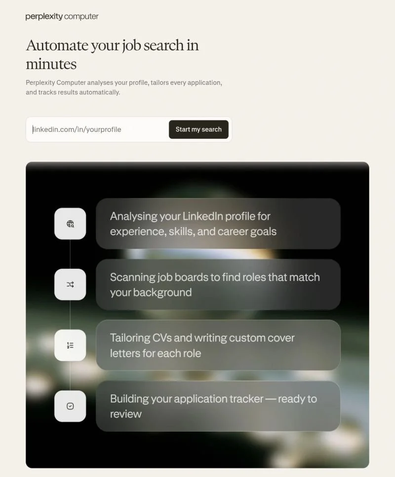 Perplexity Computer 🤖 Automate your job search in minutes