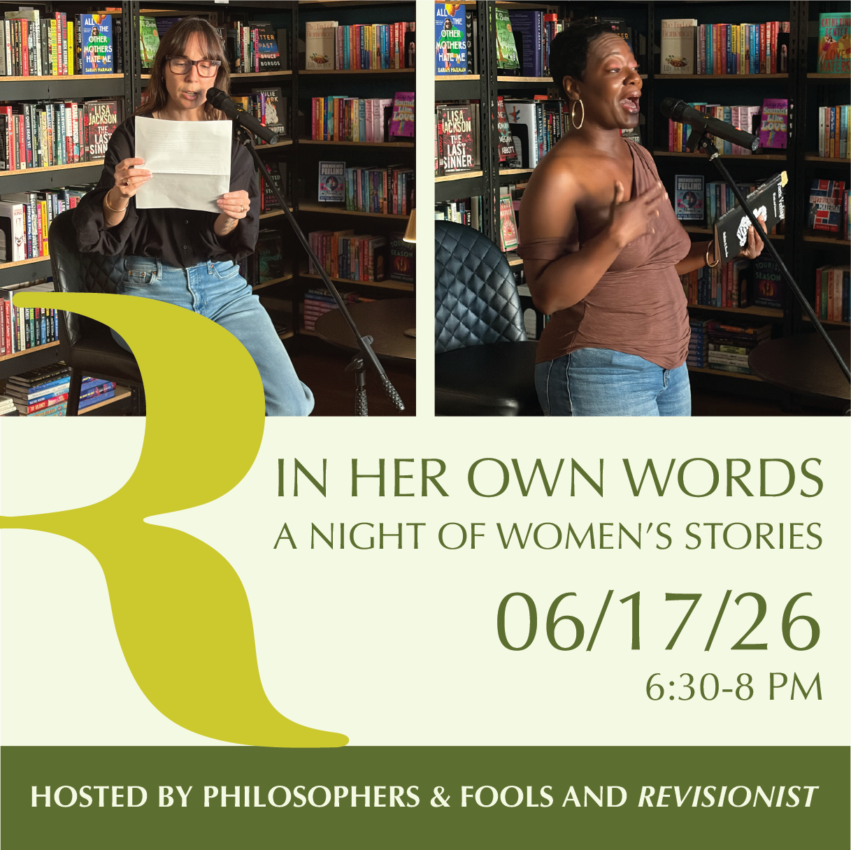 In Her Own Words June 17th, 6:30 - 8pm 2026 at P&F