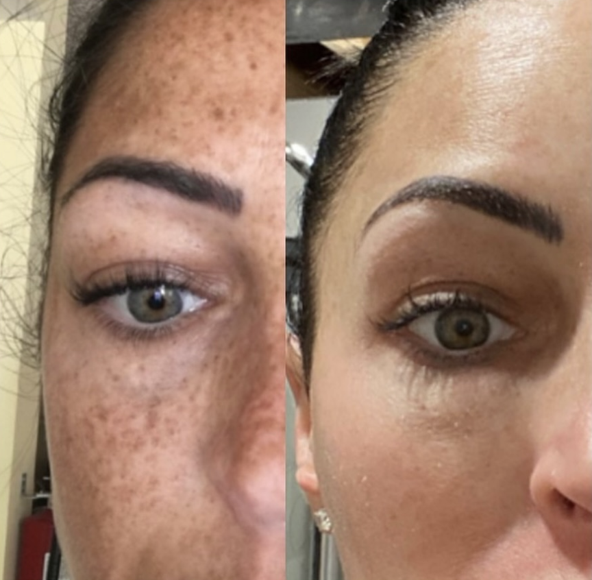 Two beige ceramic vases, one with dried flowers, set against a plain brown background.