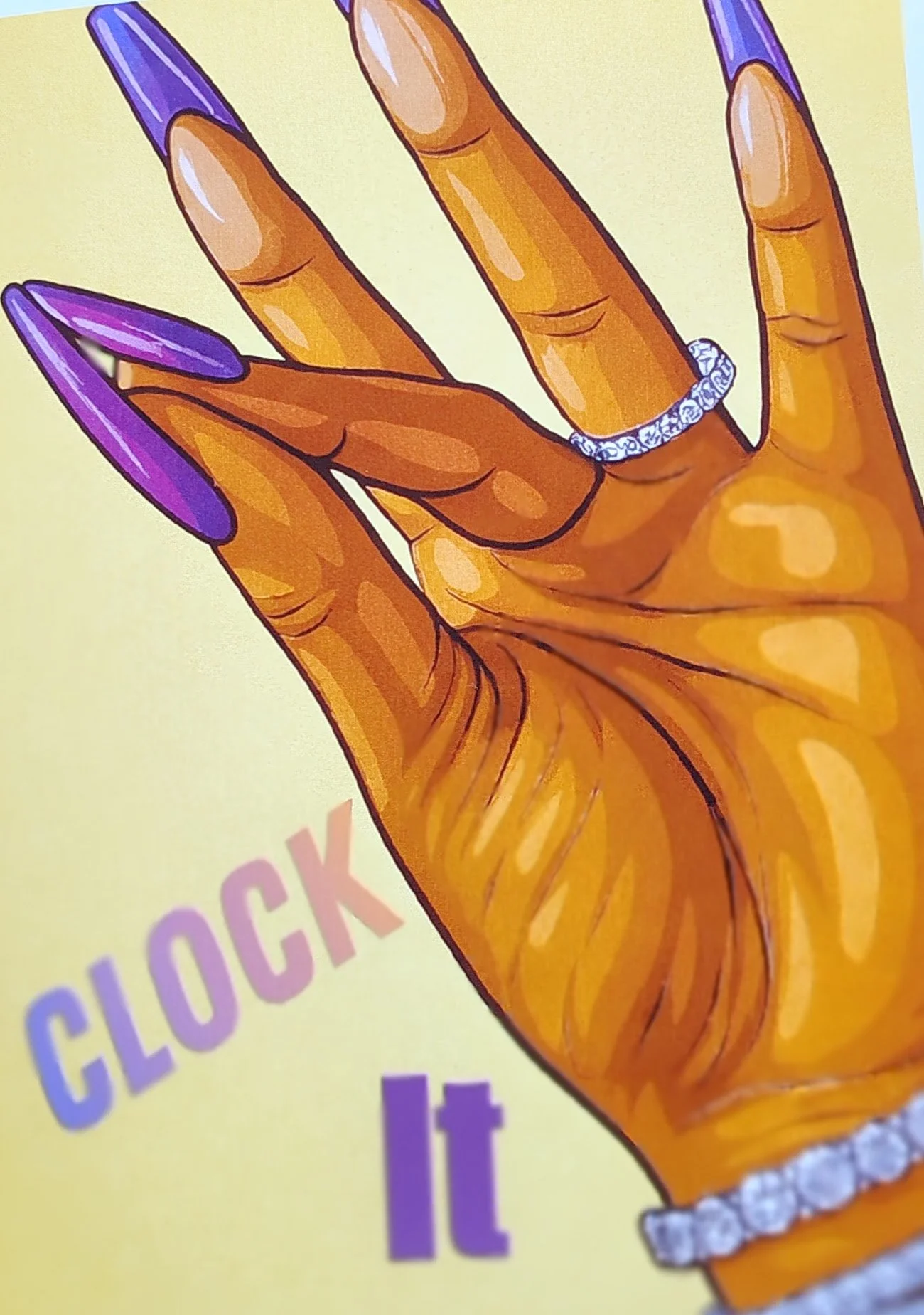 'Clock It' Canvas Greeting Card