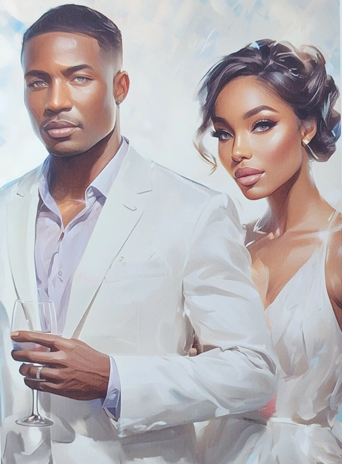 Elegant Couple Canvas Greeting Card