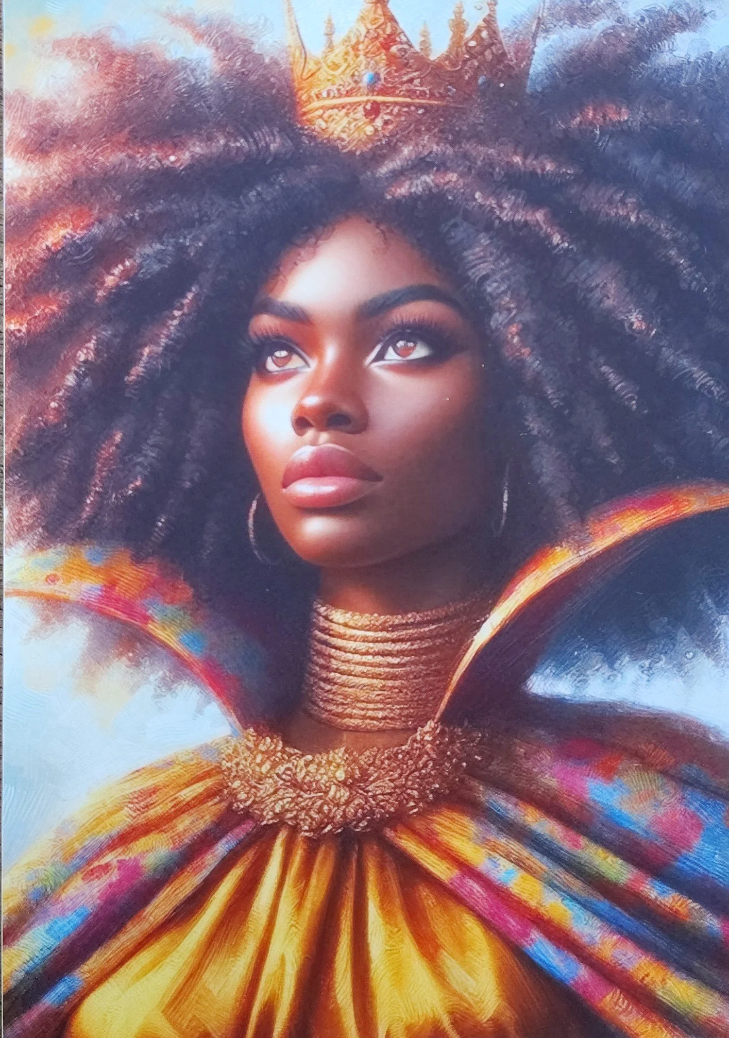 Majestic Afro Queen Canvas Card