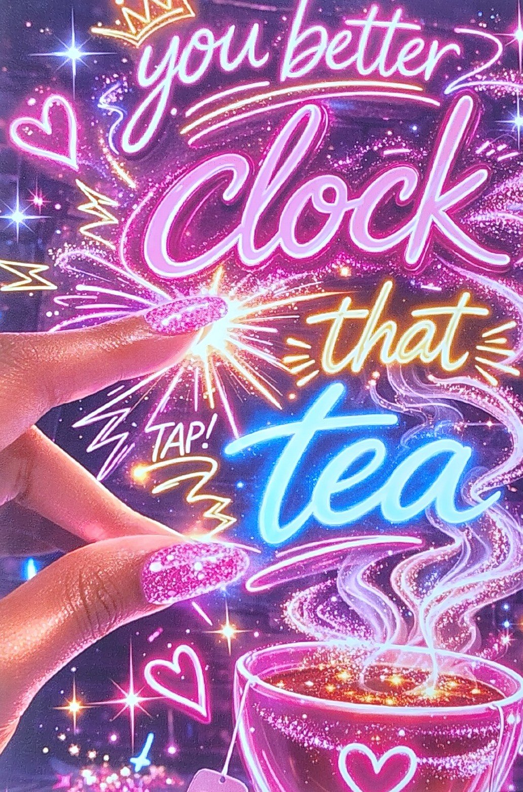 Neon Expression Canvas Greeting Card