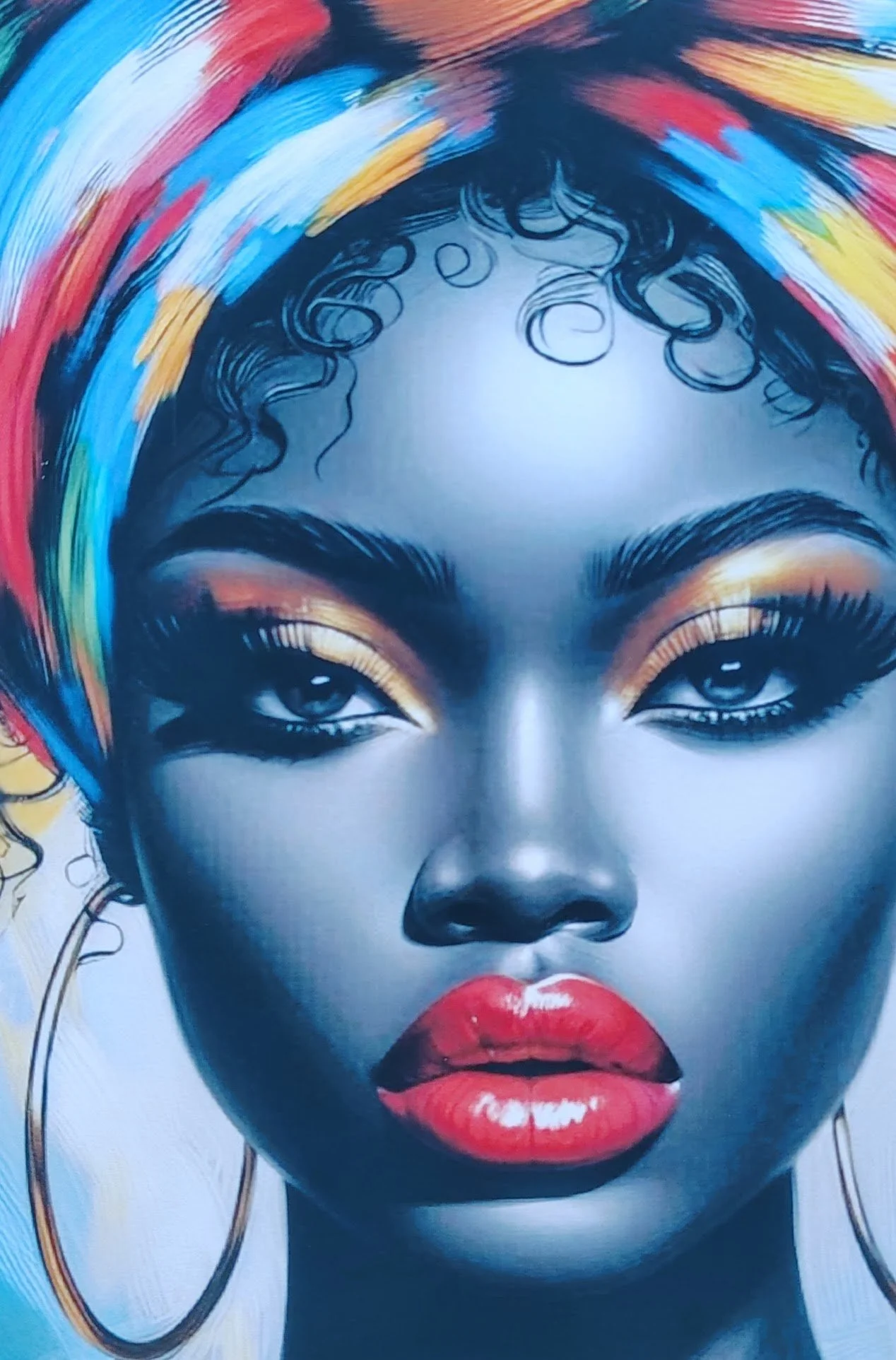 Vibrant Portrait Canvas Greeting Card