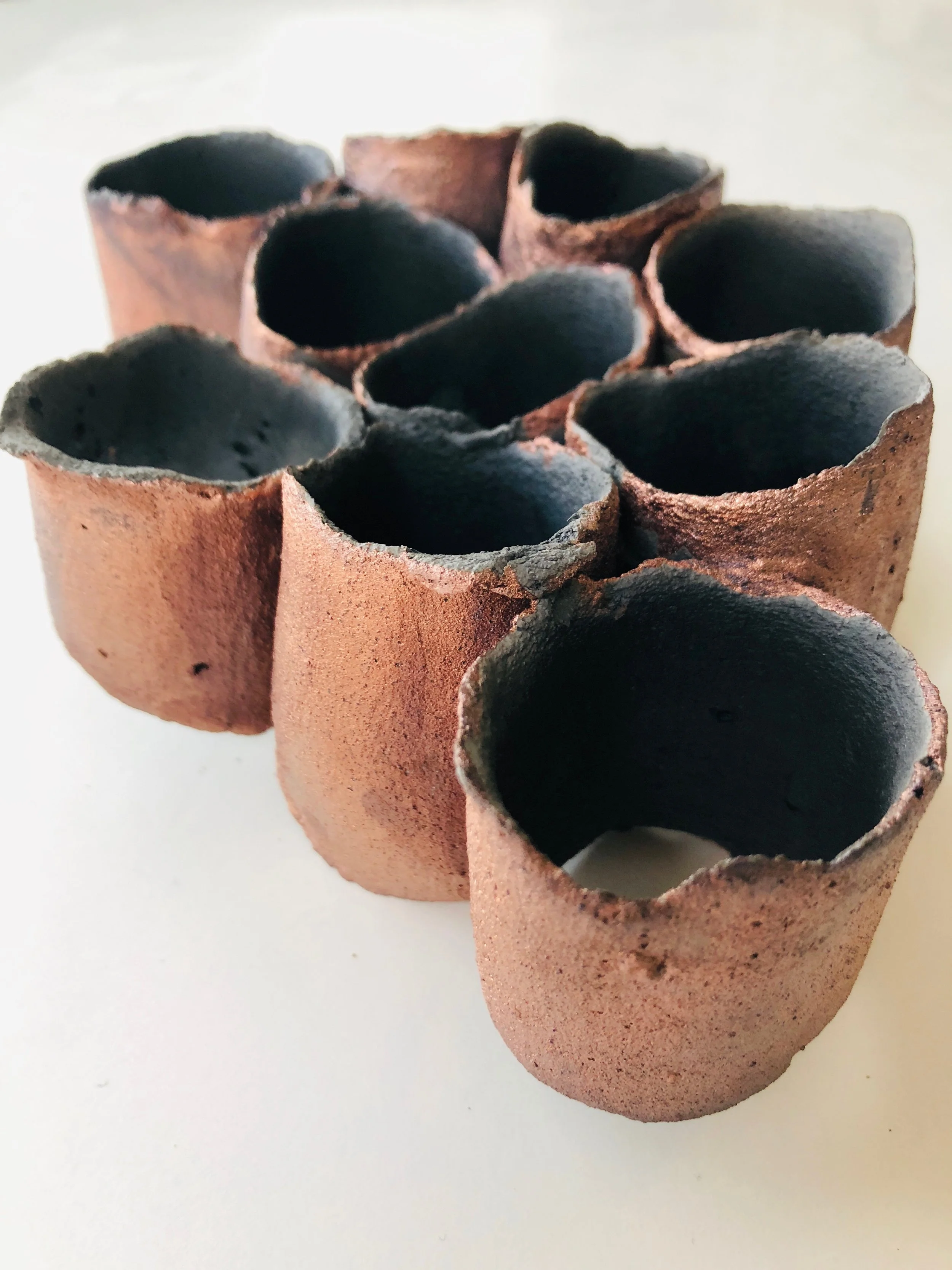 Insect Nest, 2017
Clay, Glaze, Raku fired
7"x6"x3"
$200
