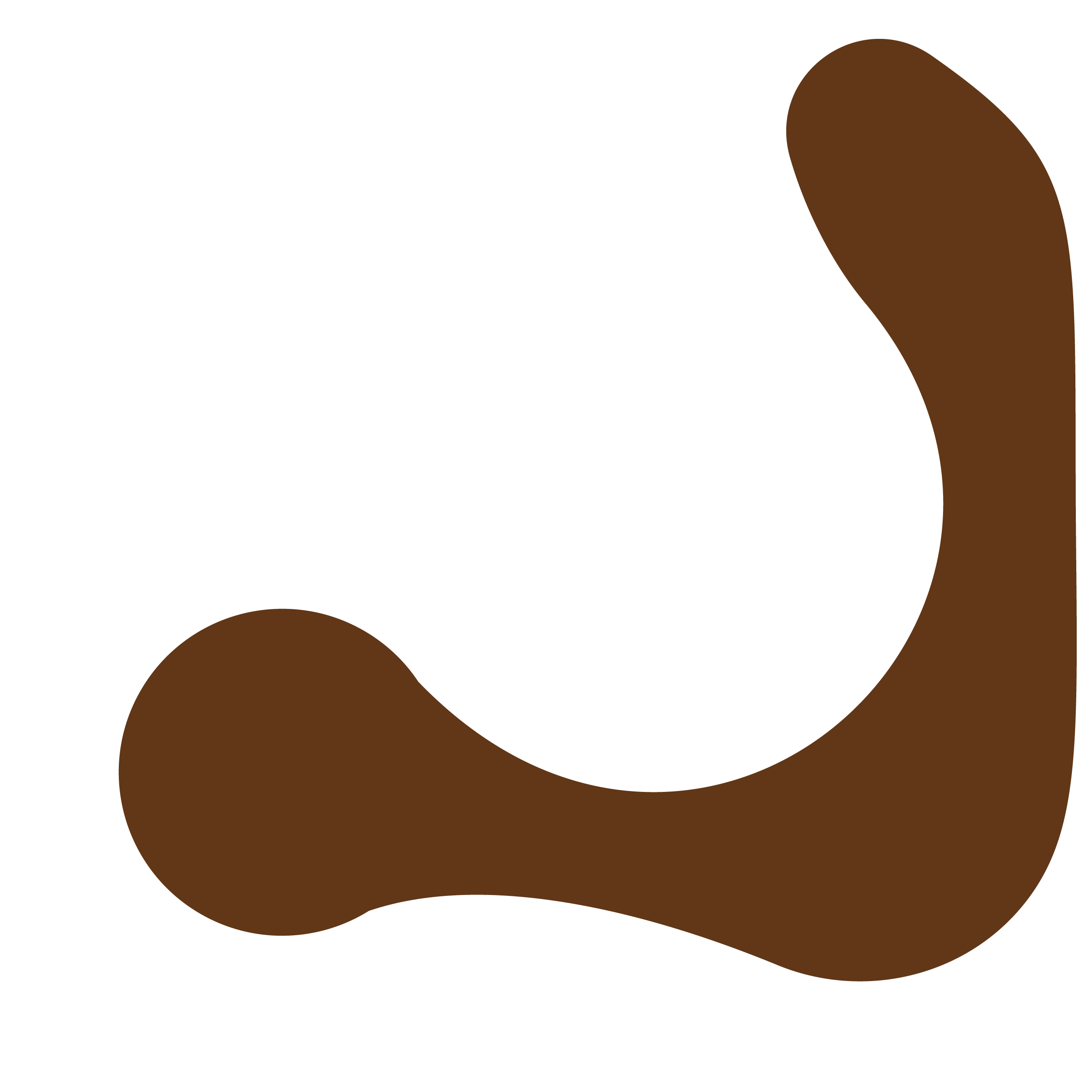 A black silhouette of a cartoon monkey head with brown ears and face.