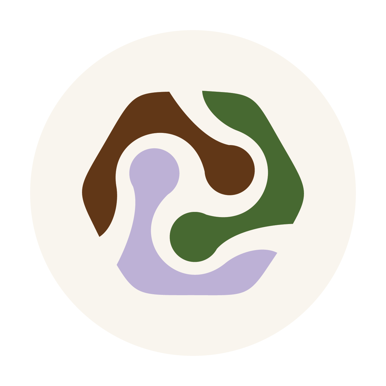 The Humboldt Foundation abstract graphic with various colored shapes on a white circular background.