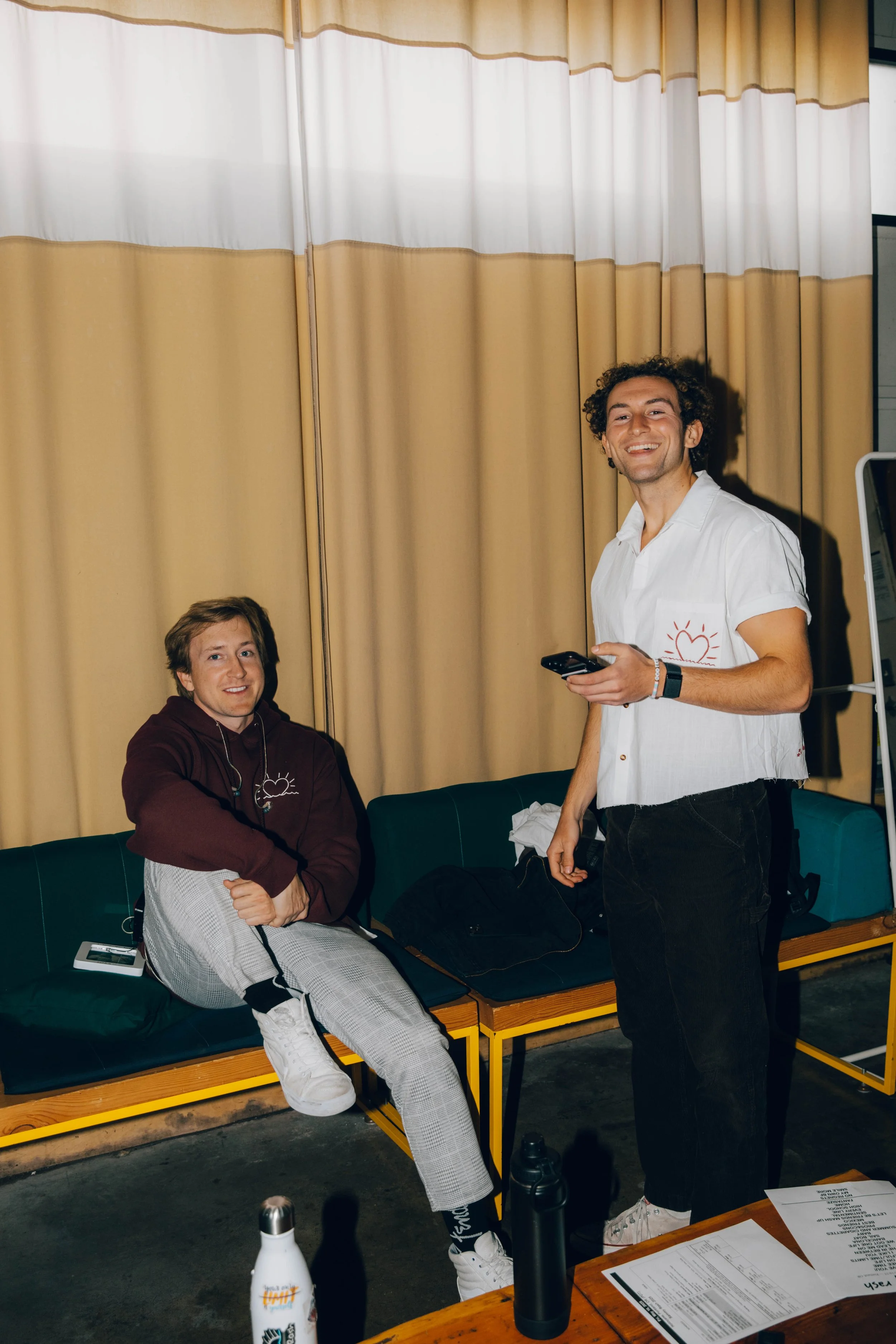 Sammy Rash and his DJ, Will, before a show on tour.