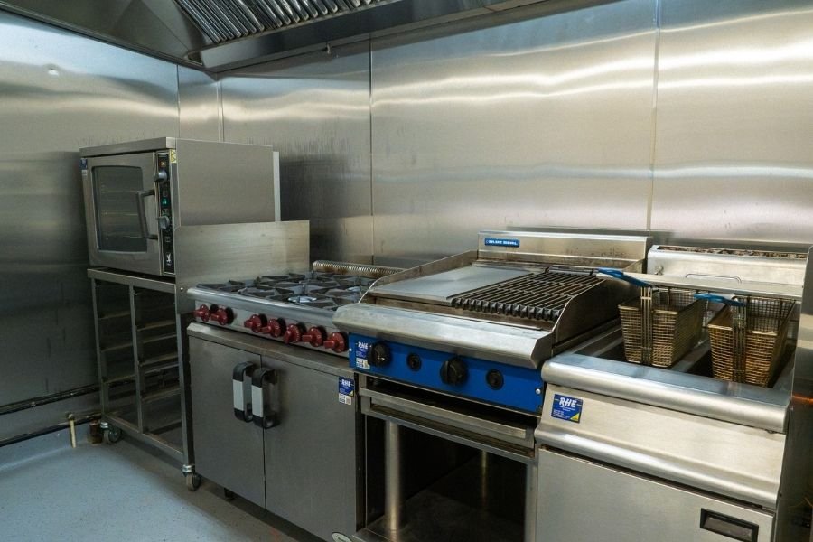 Kitchen equipment available for use by caterers at the highlife centre