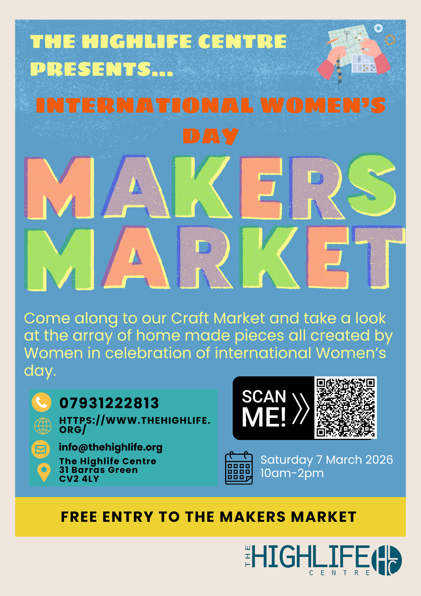 Highlife Centre Makers Market event poster