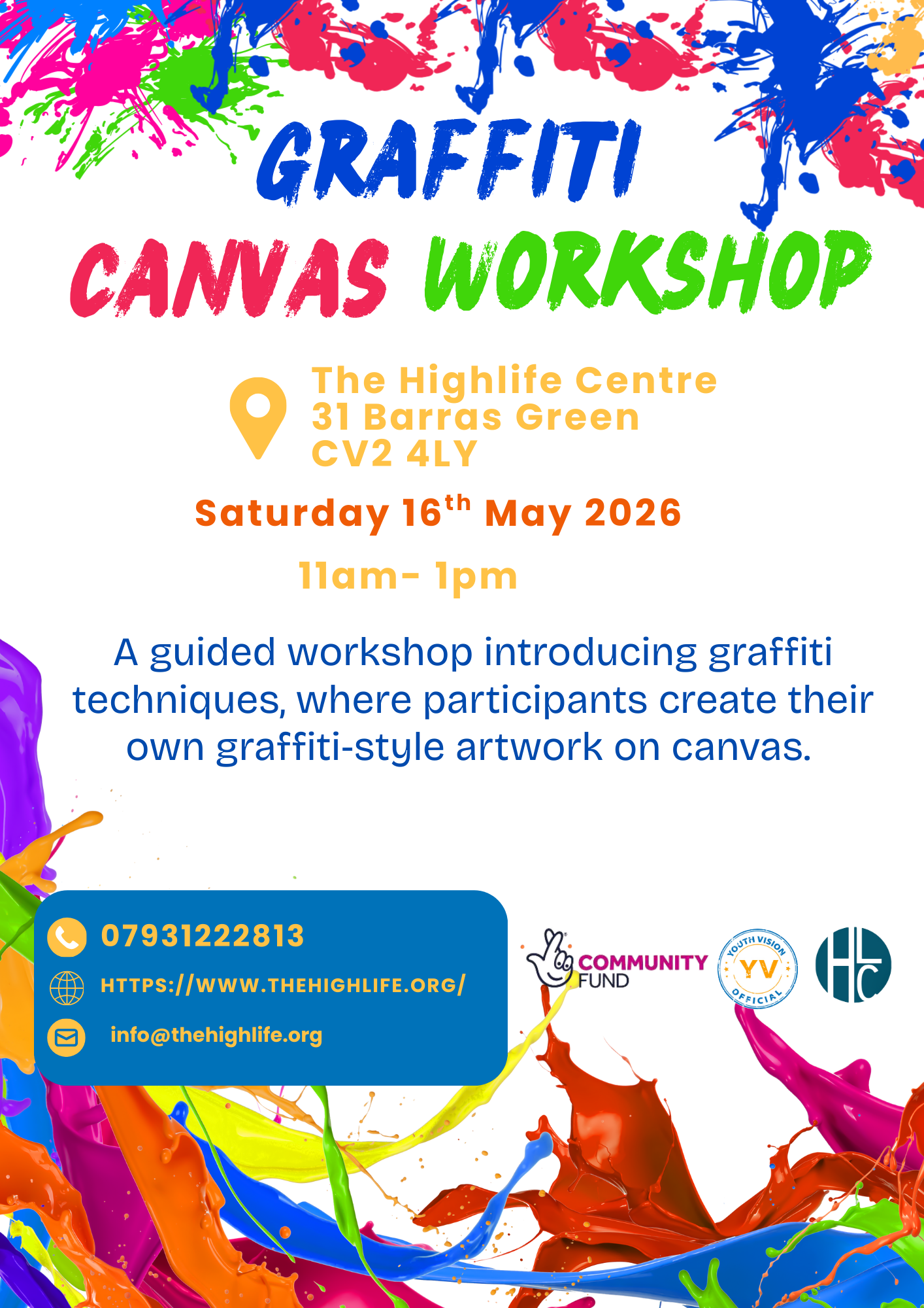 Graffiti Canvas workshop poster