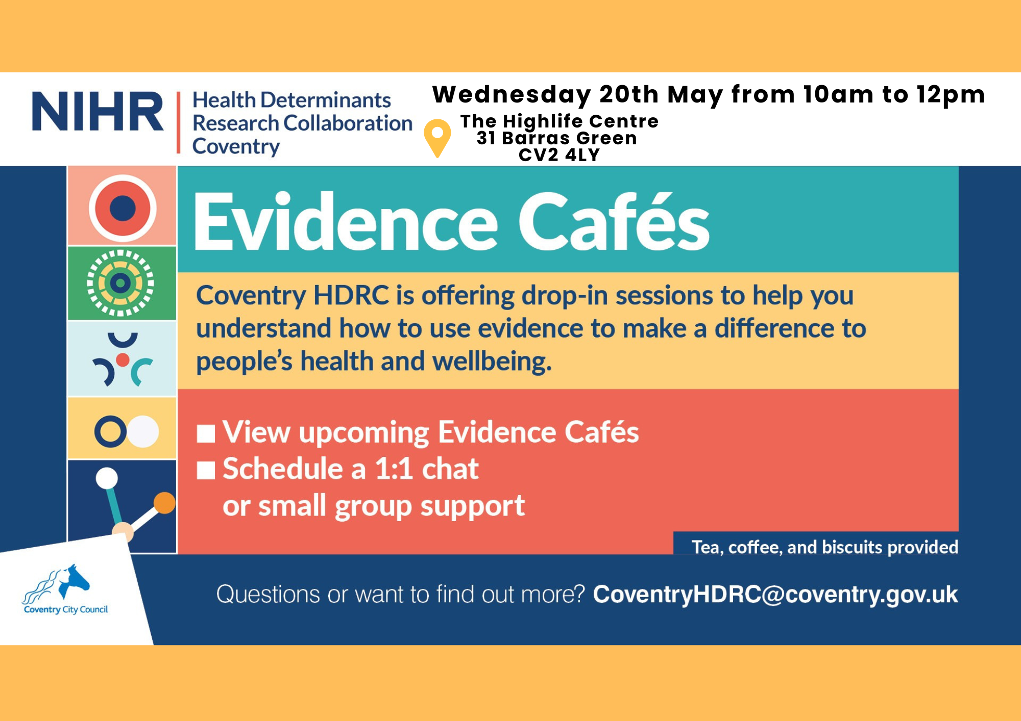 Drop in Session: Learn how evidence based research can make a difference to local people’s health and wellbeing