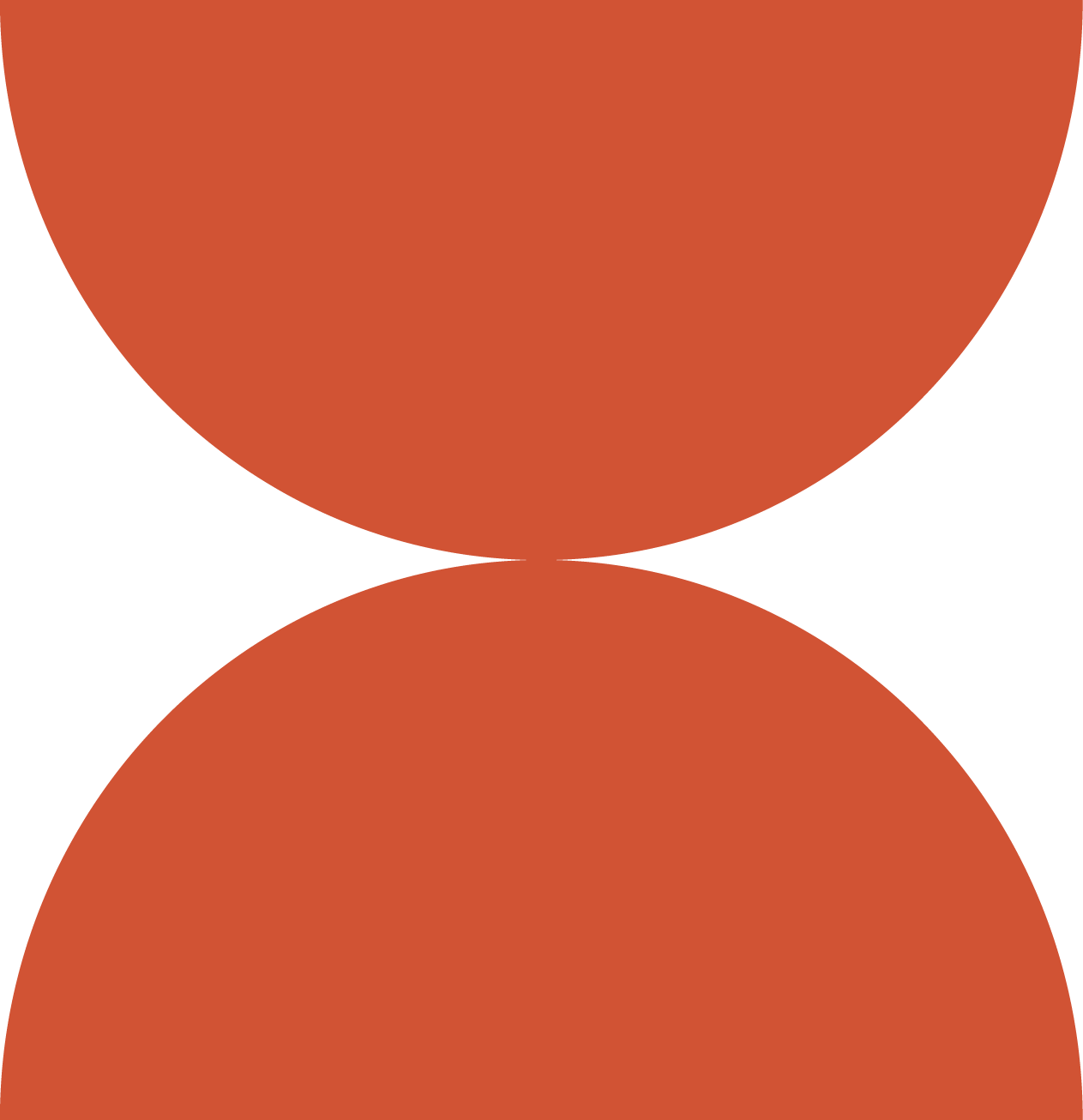Two large, orange, spherical objects with reflective surfaces, one above the other, against a black background.