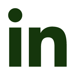 LinkedIn logo in green and black